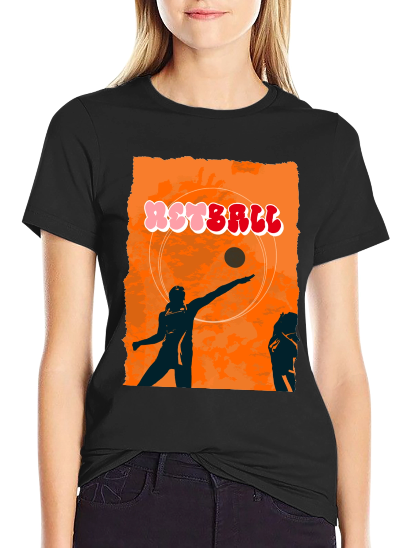 Retro Netball Graphic T-Shirt