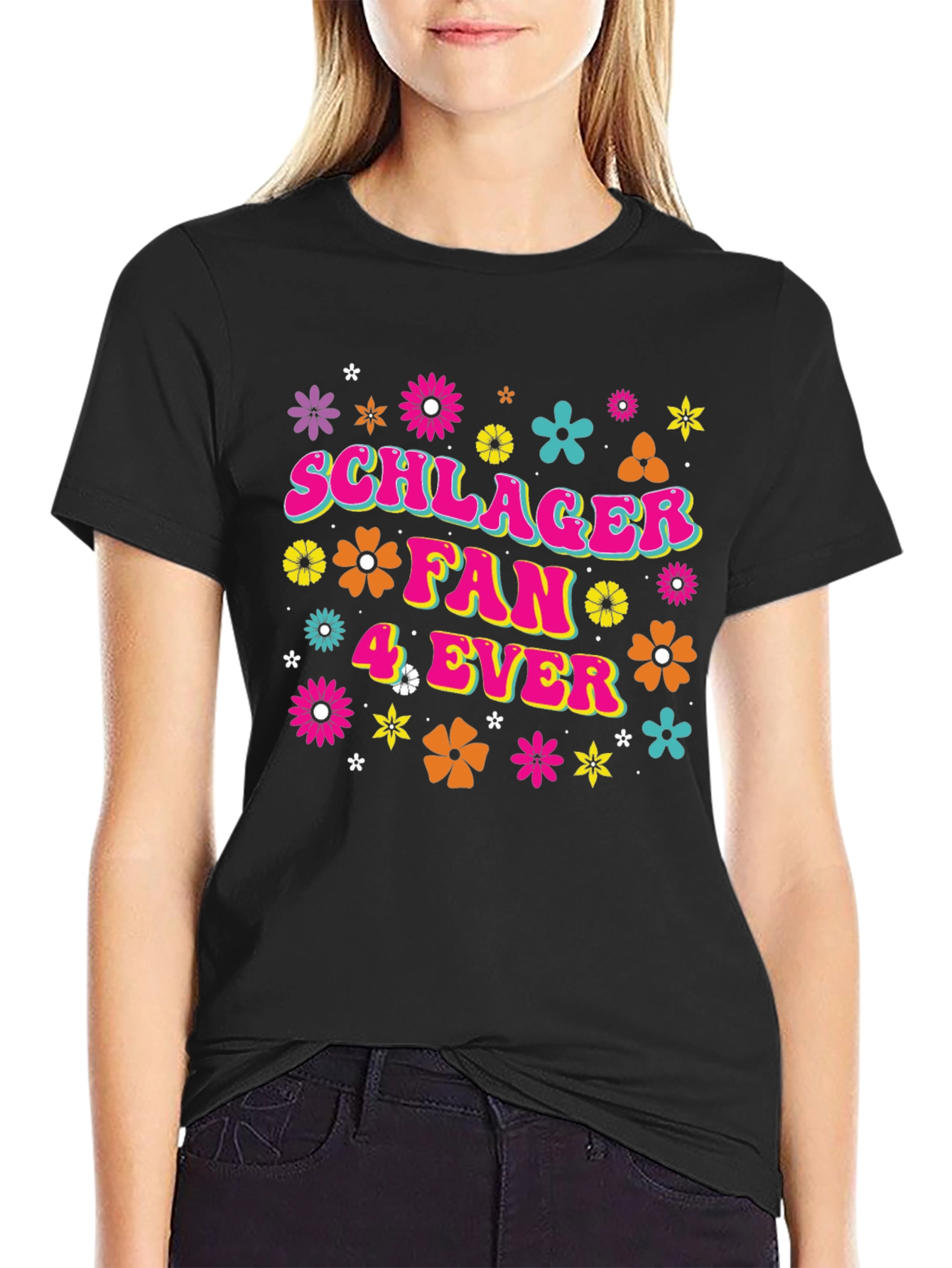Schlager Fan 4 Ever Black Graphic Tee