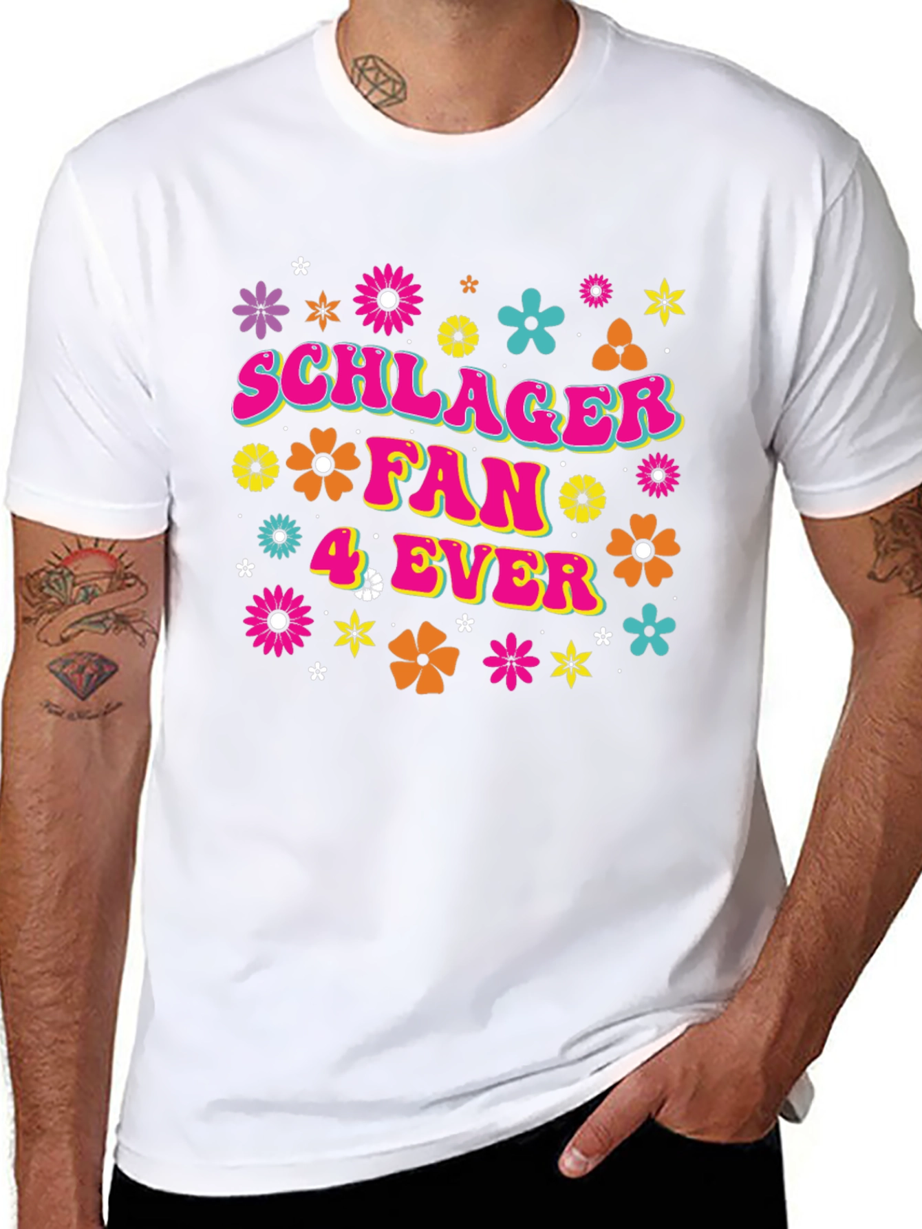 Schlager Fan 4 Ever Black Graphic Tee
