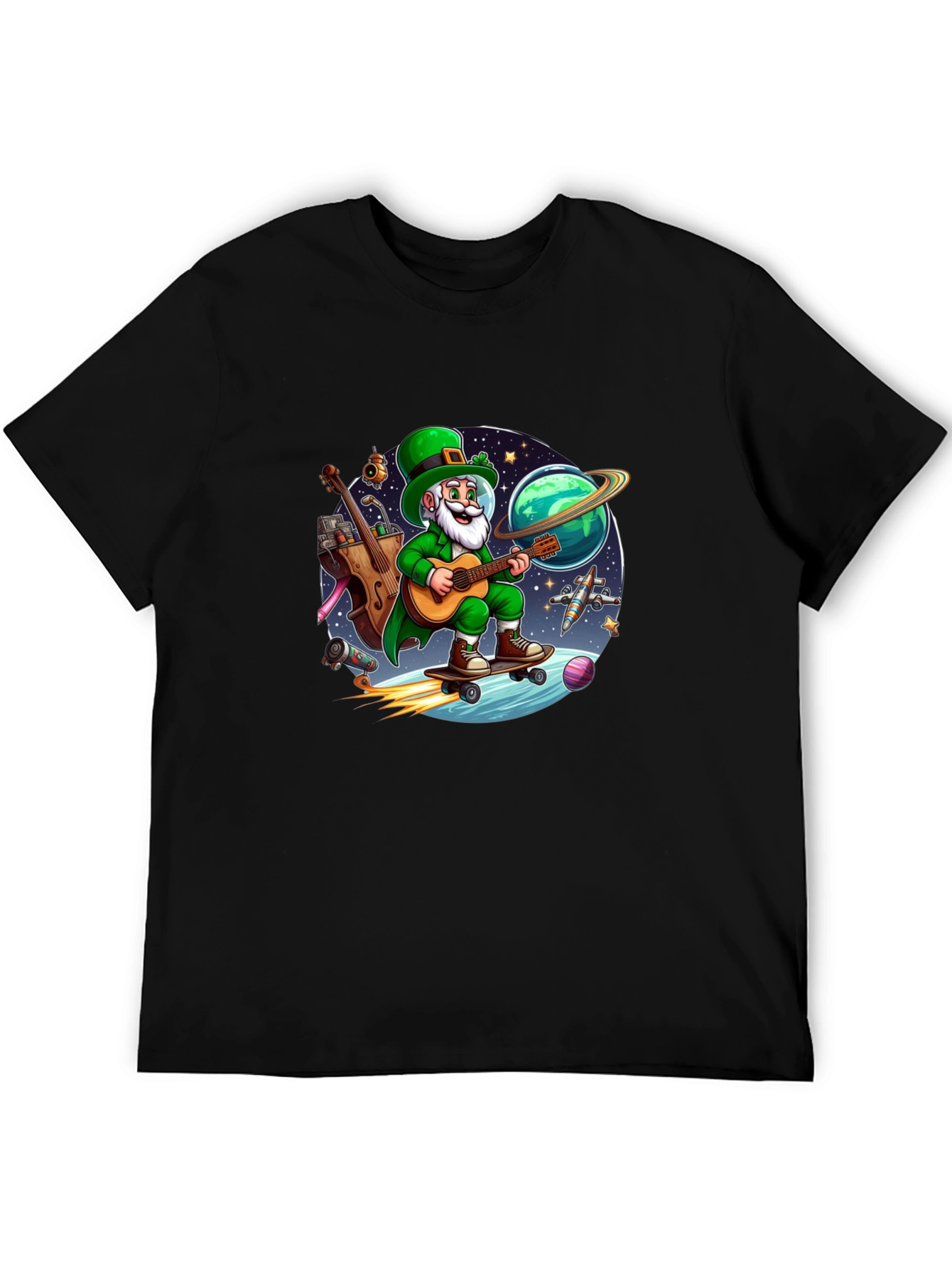 Lucky Leprechaun Space Traveler T-Shirt