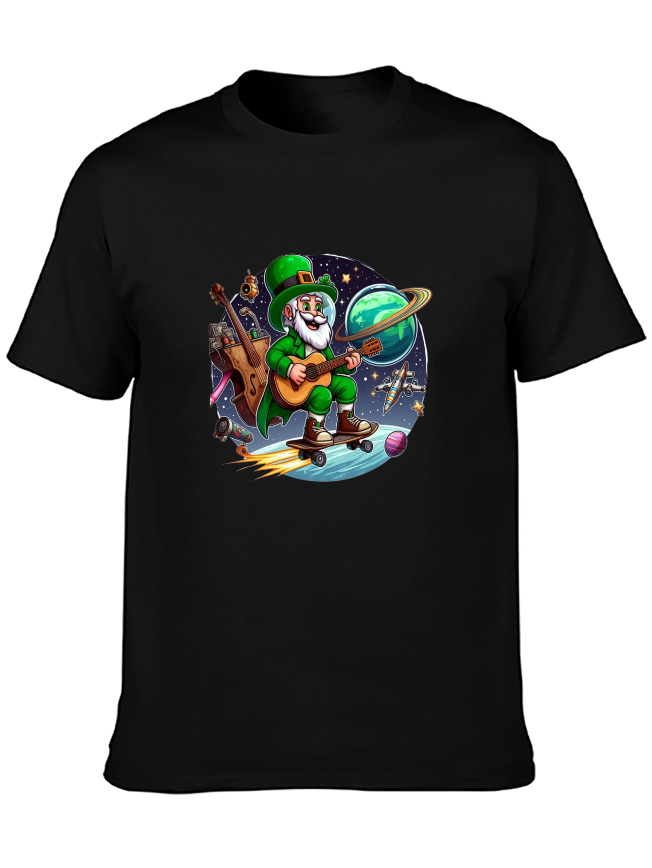 Lucky Leprechaun Space Traveler T-Shirt