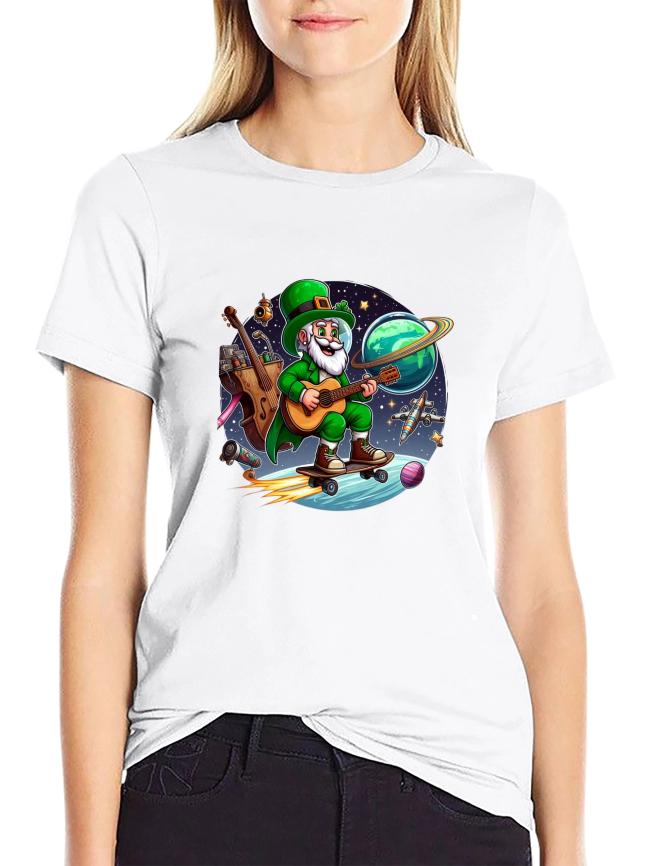 Lucky Leprechaun Space Traveler T-Shirt