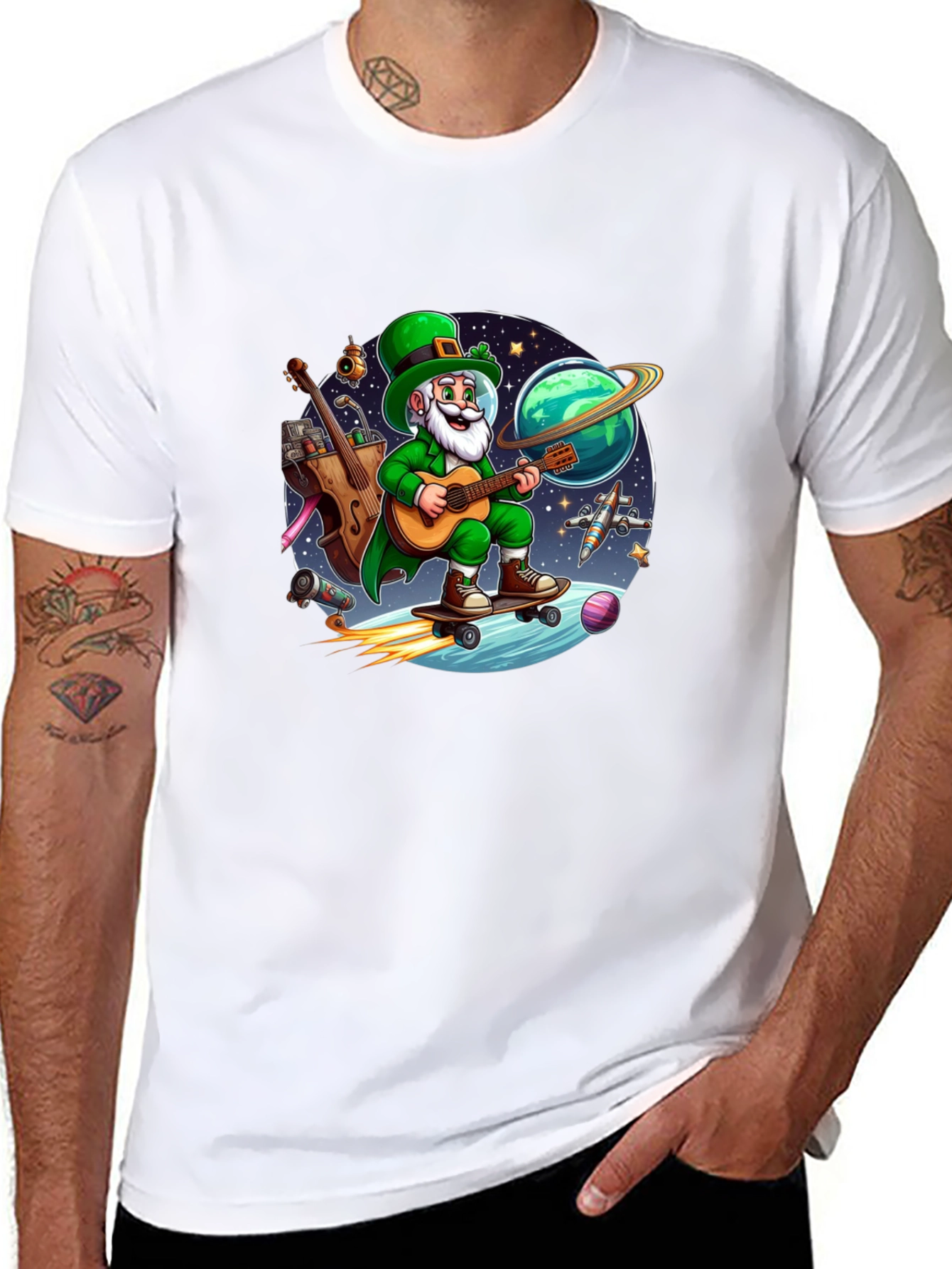 Lucky Leprechaun Space Traveler T-Shirt