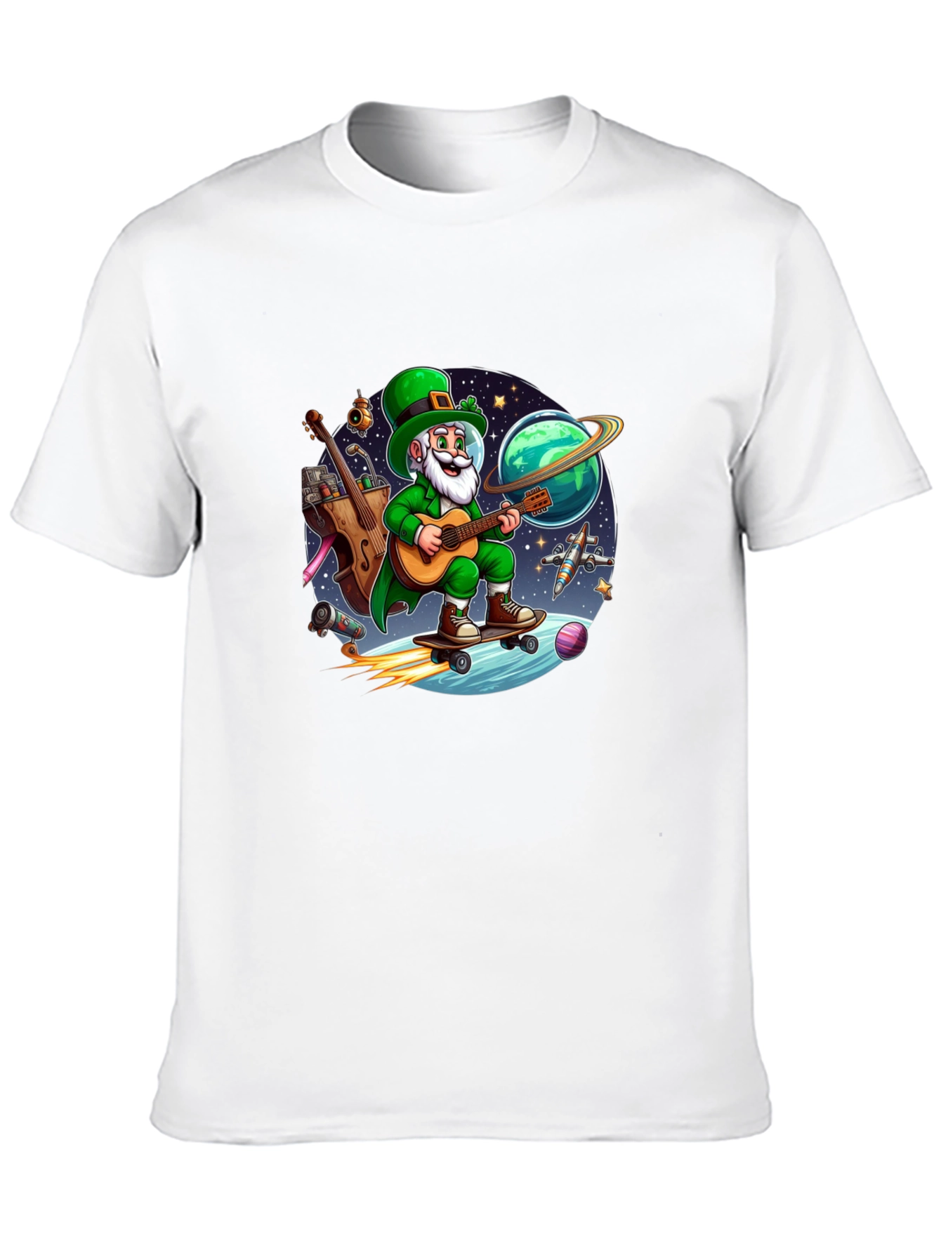 Lucky Leprechaun Space Traveler T-Shirt