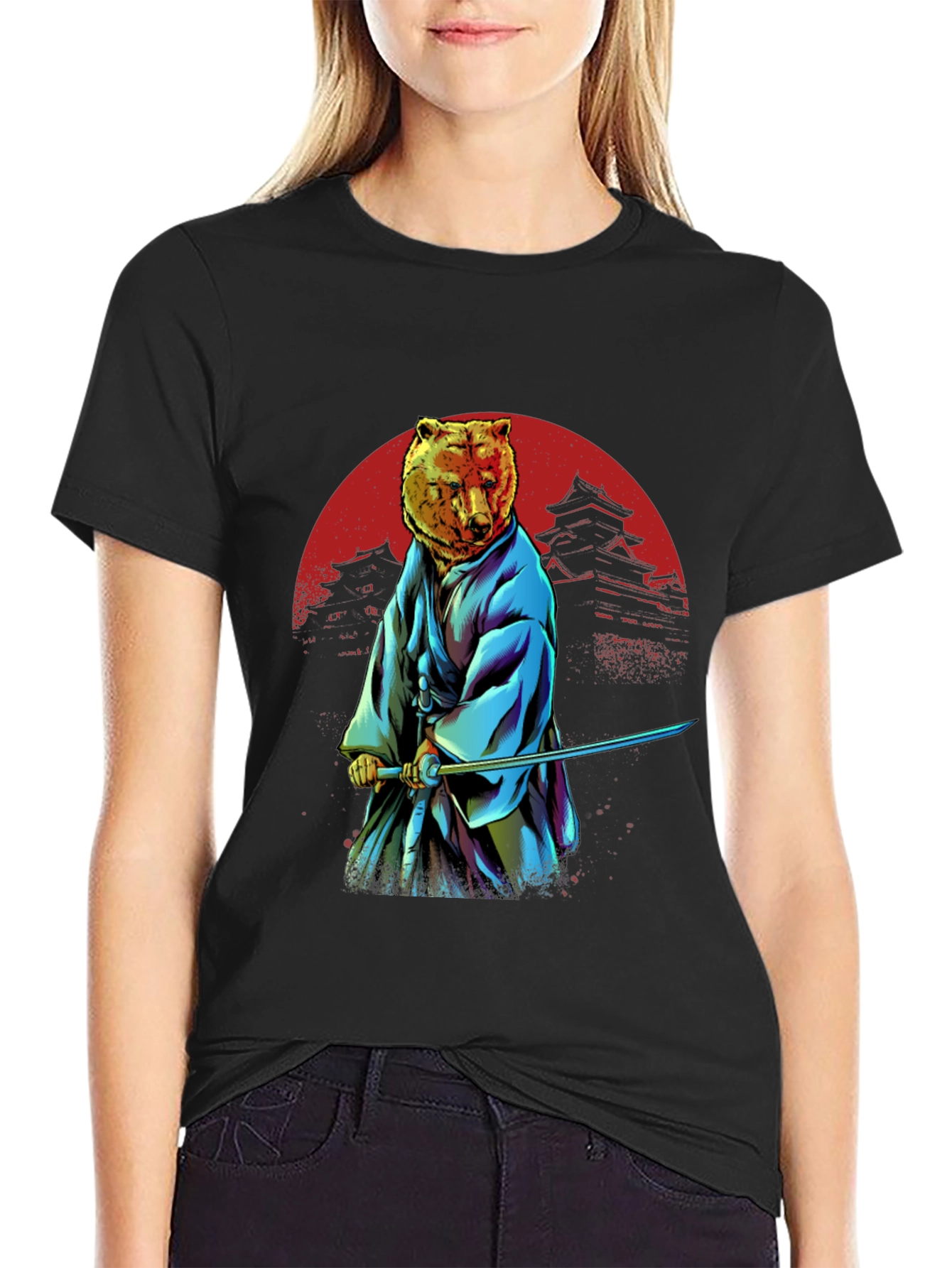Samurai Bear T-Shirt - Unique Graphic Tee