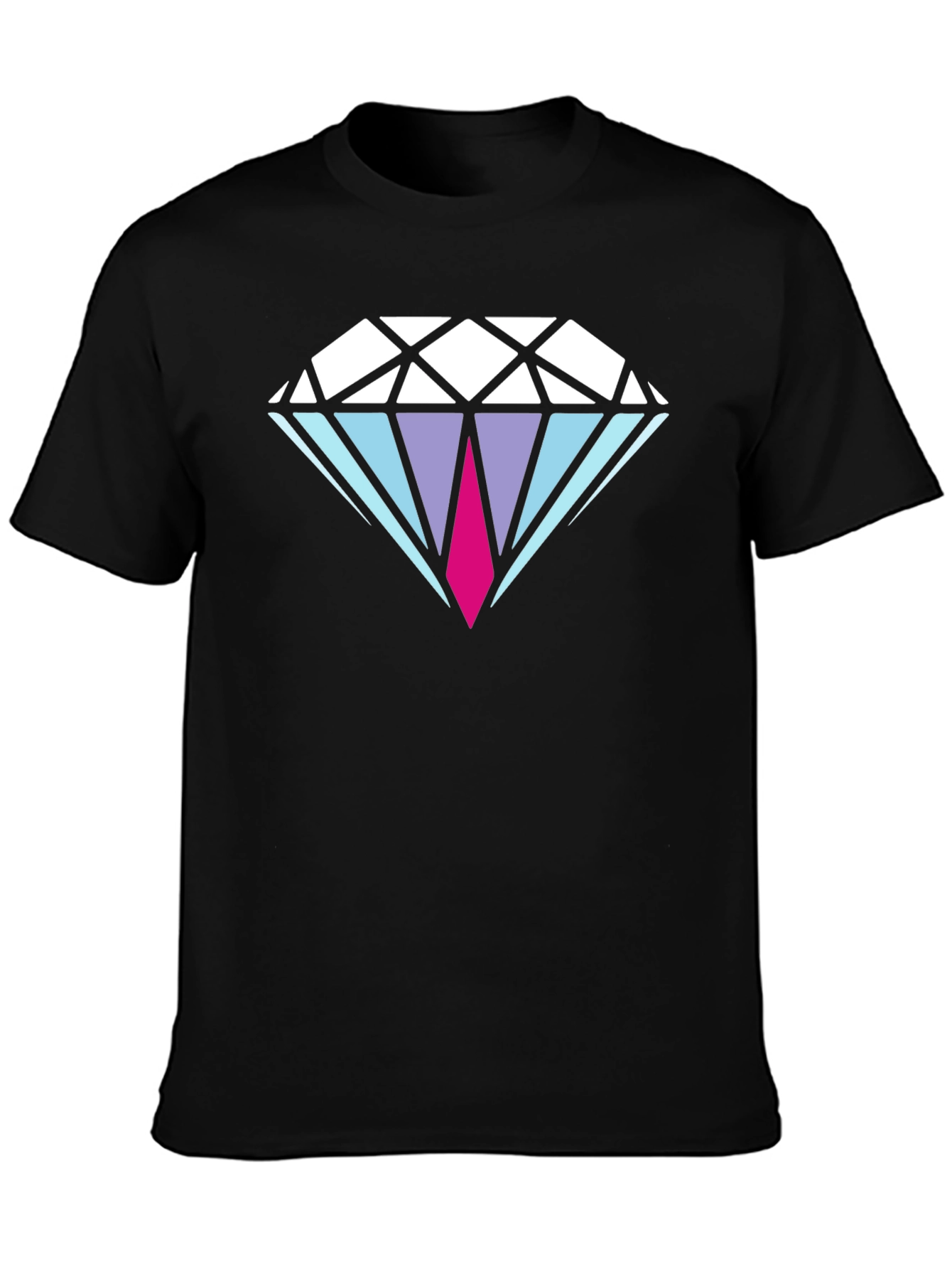 Diamond Graphic Mens Black T-Shirt