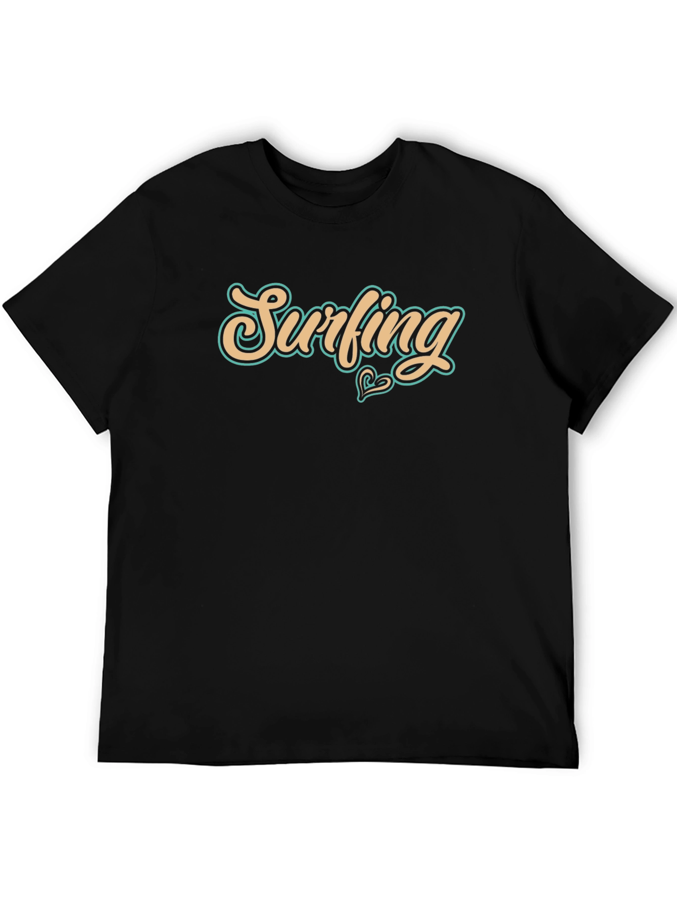 Surfing Graphic Black T-Shirt - Casual Wear