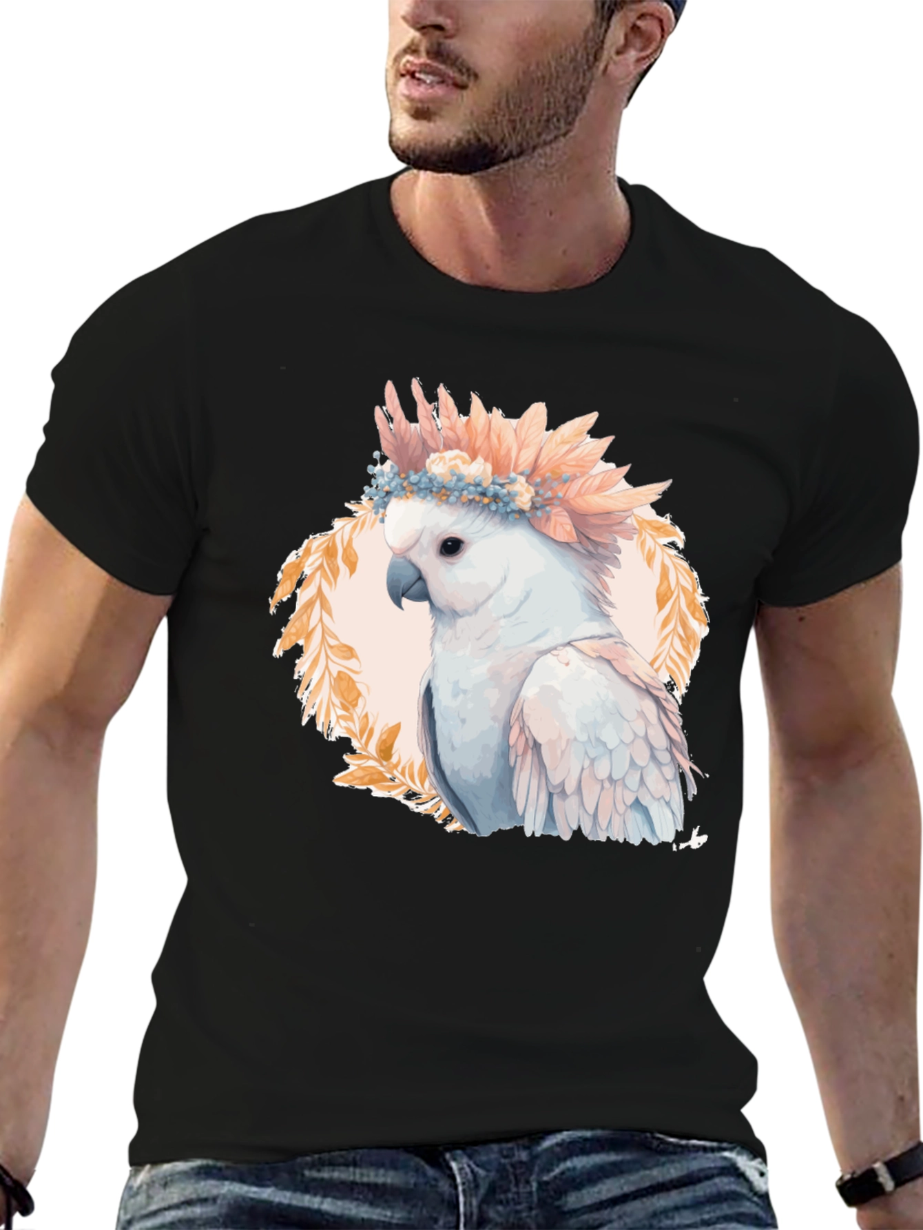 Cockatoo Flower Crown Graphic Tee