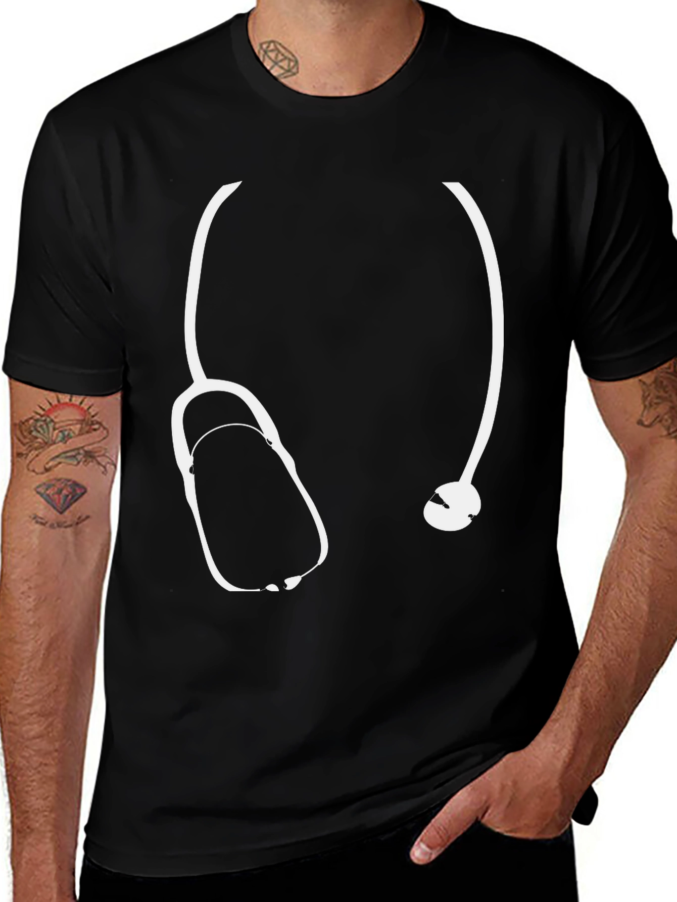Doctor Stethoscope Graphic T-Shirt - Medical Profession Tee