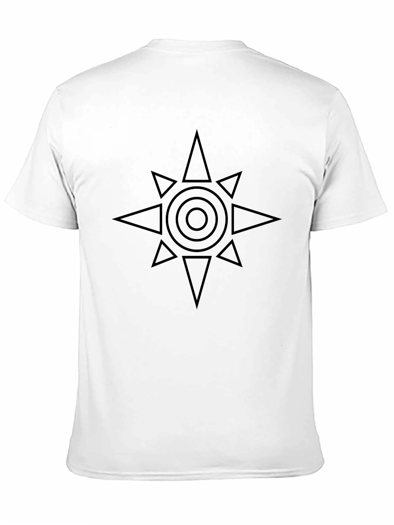 Black T-Shirt with Geometric Star Design