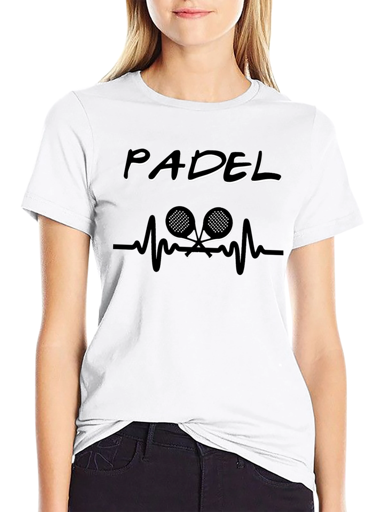 Padel Heartbeat T-Shirt - Sporty Design