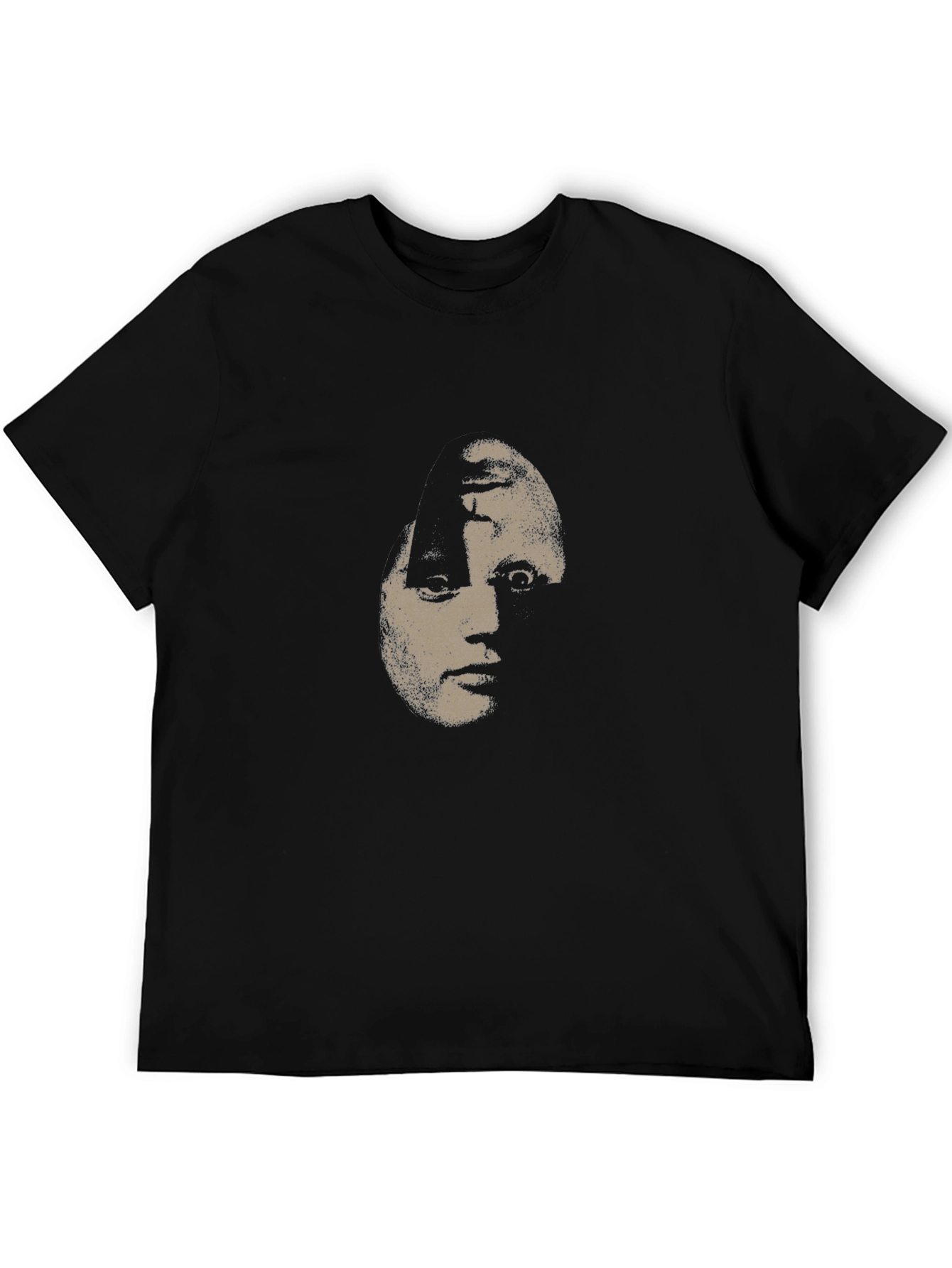 Creepy Face Graphic Black T-Shirt