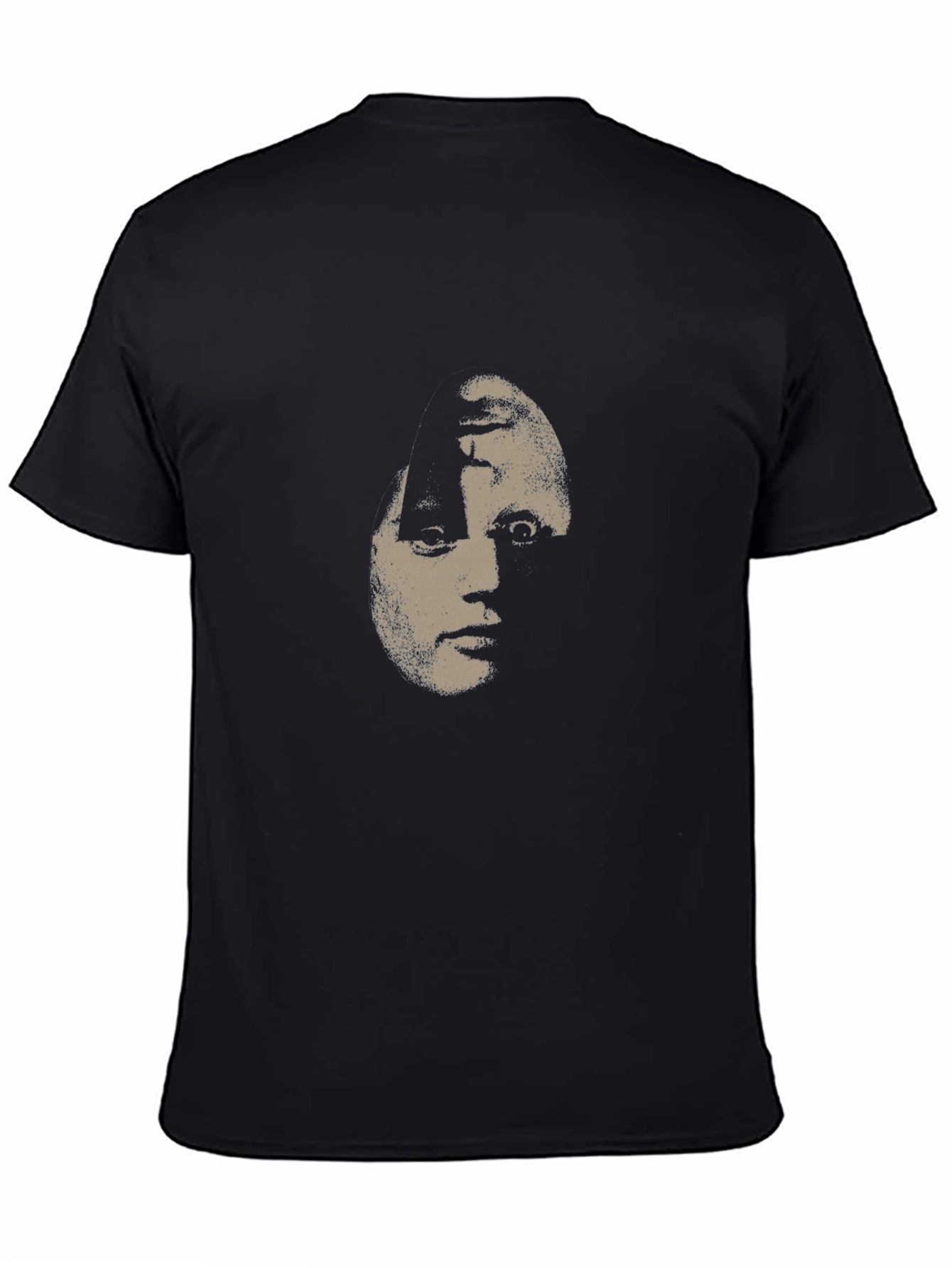 Creepy Face Graphic Black T-Shirt