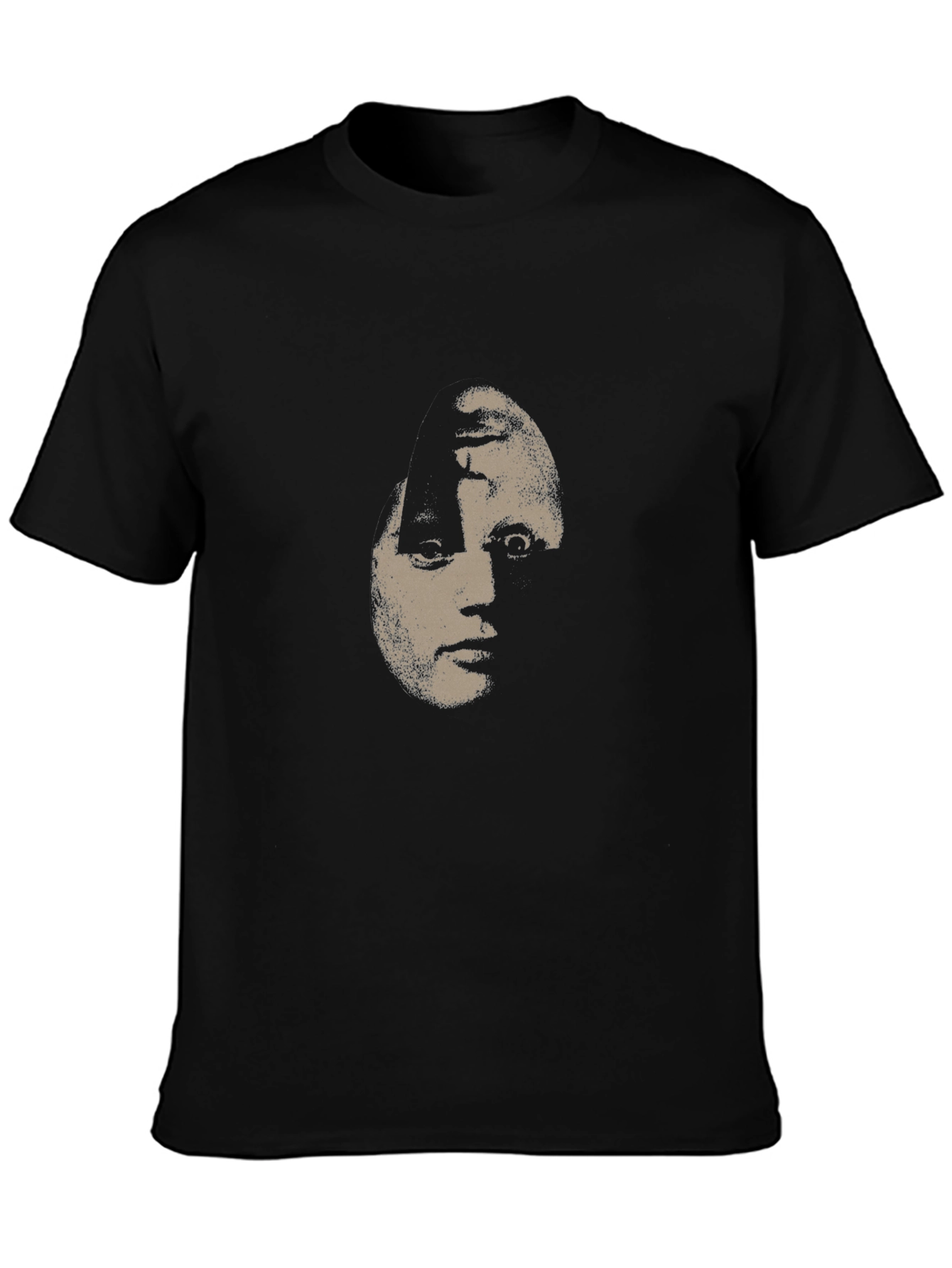 Creepy Face Graphic Black T-Shirt