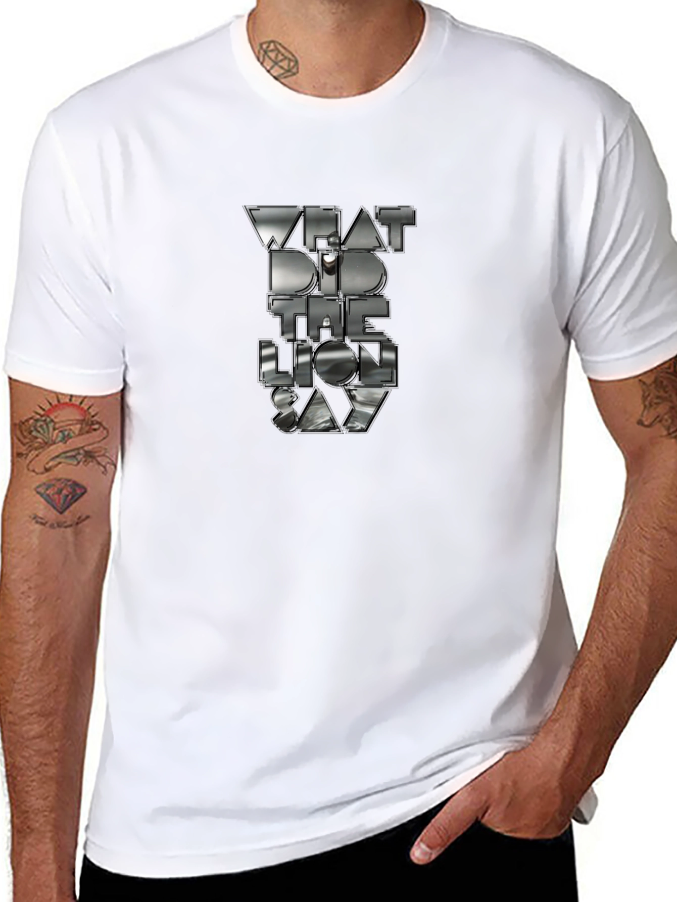 What Did The Lion Say Black Graphic Tee