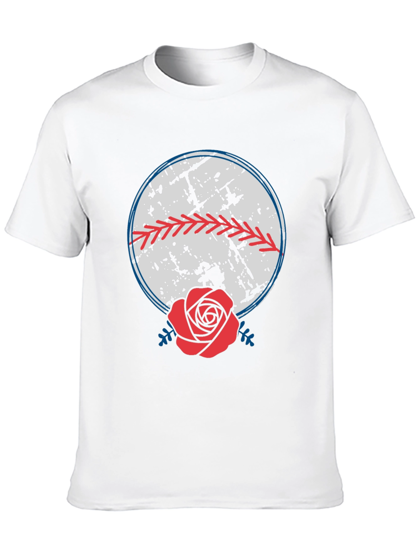 Baseball & Rose Graphic Tee - Stylish Comfort