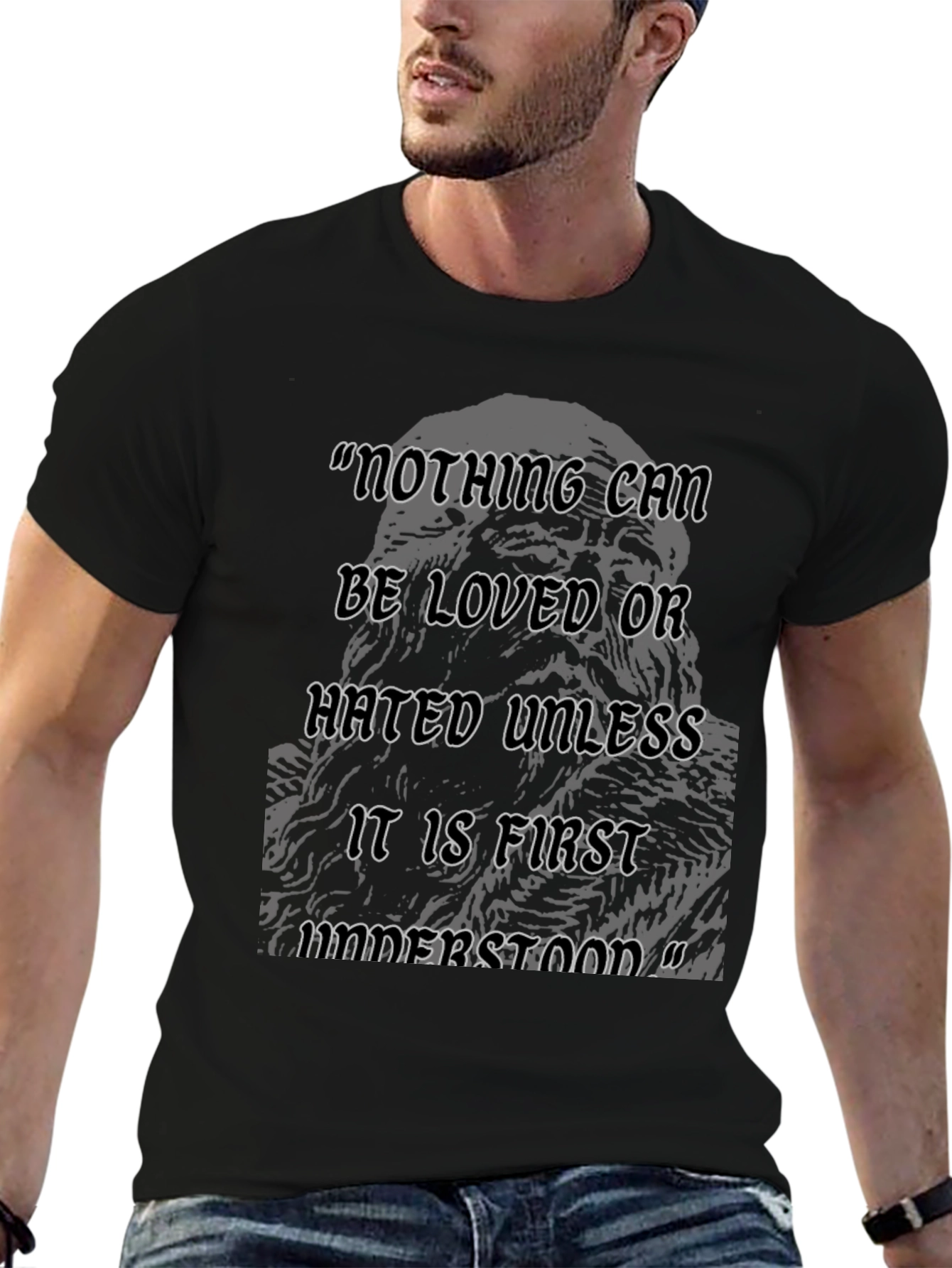 Philosophical Quote Graphic Tee - Black