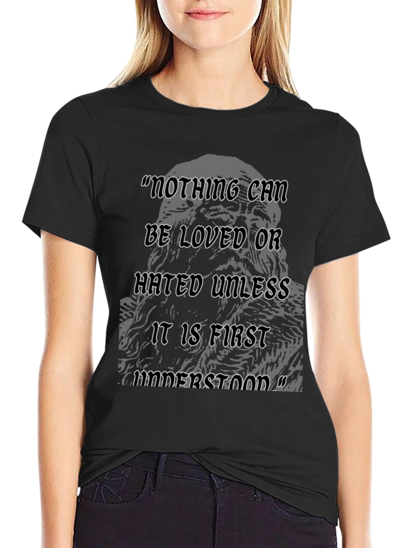 Philosophical Quote Graphic Tee - Black