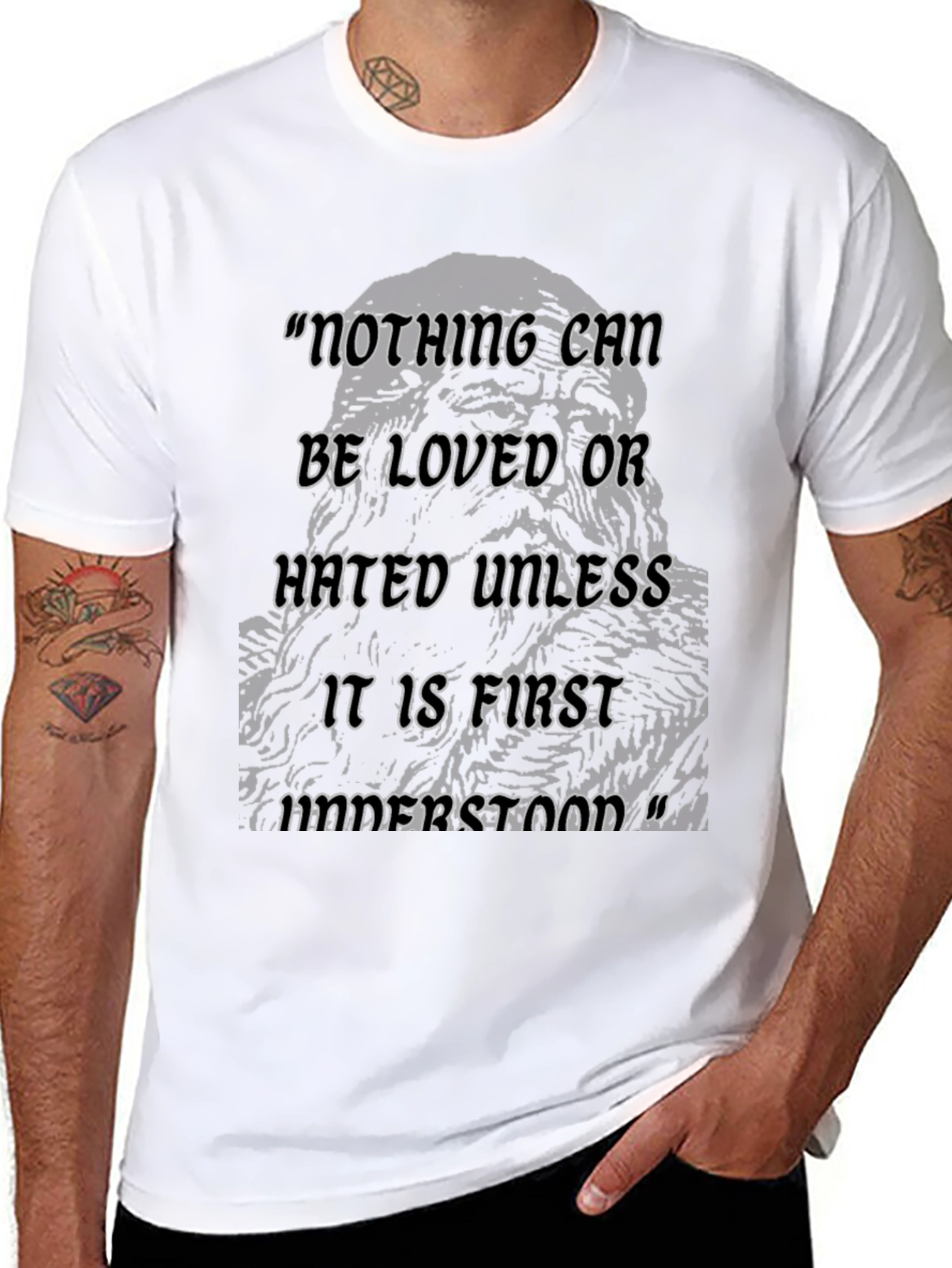 Philosophical Quote Graphic Tee - Black