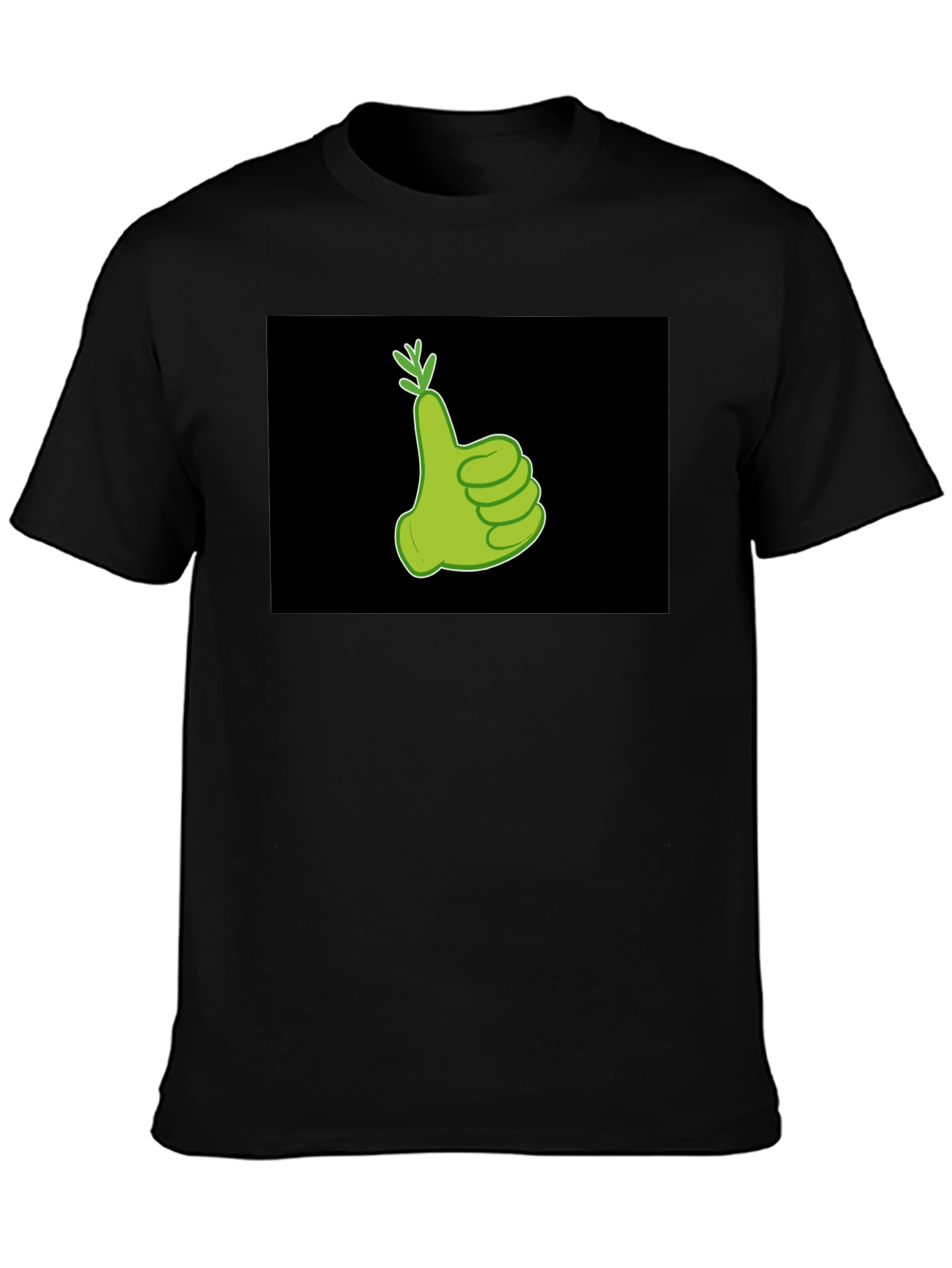 Thumbs Up Carrot Graphic Tee - Black
