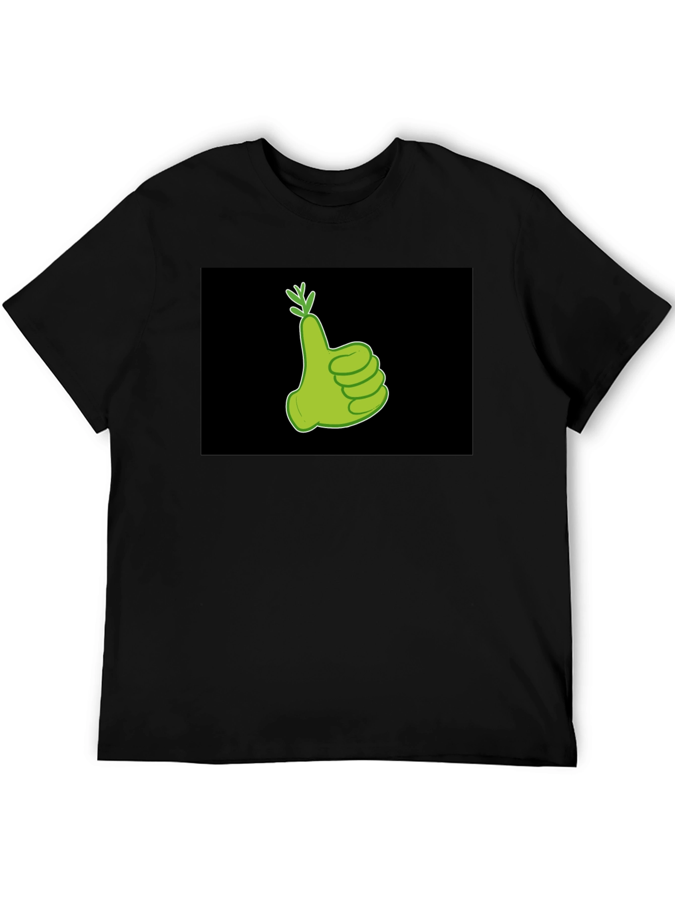 Thumbs Up Carrot Graphic Tee - Black