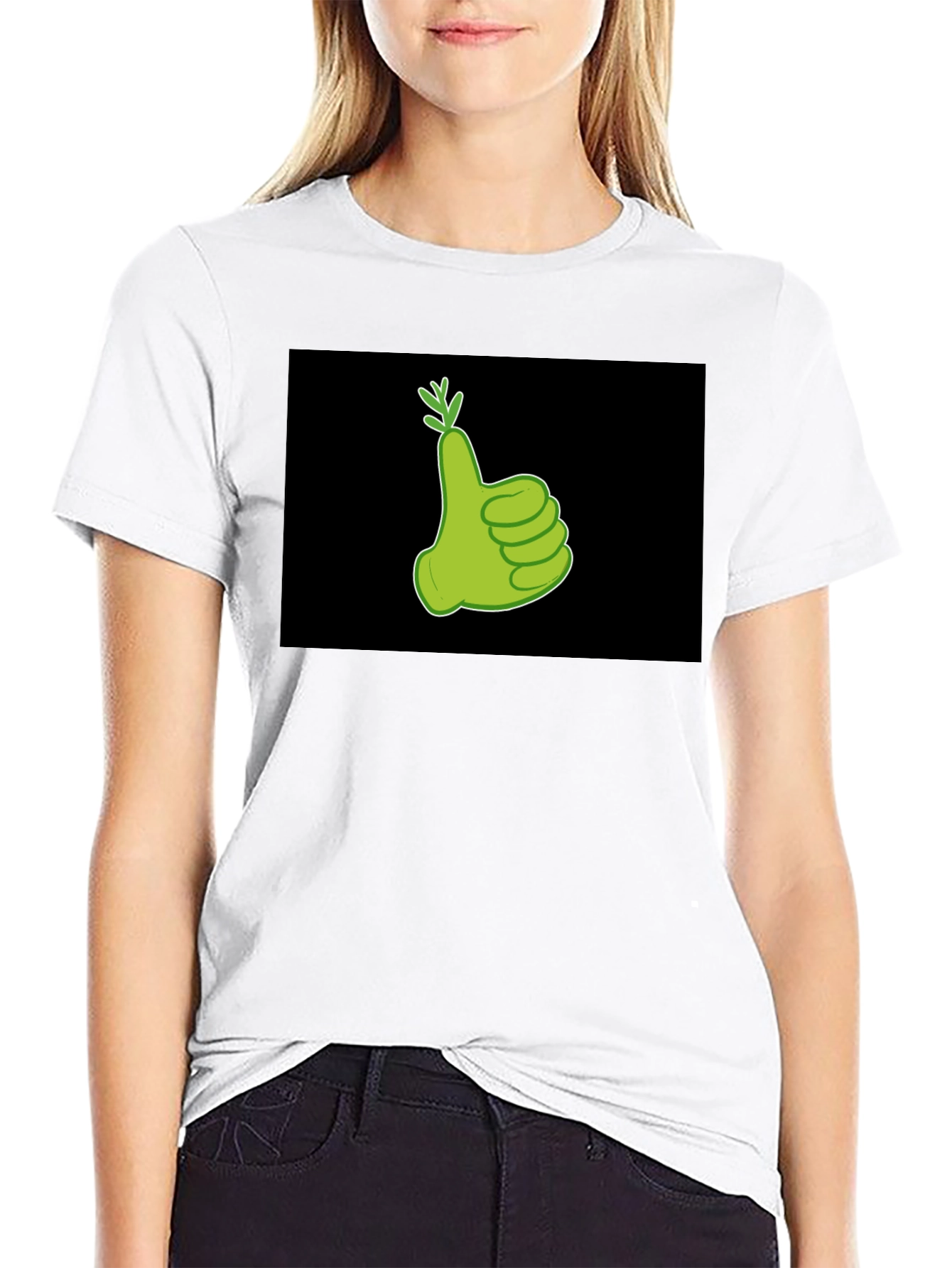 Thumbs Up Carrot Graphic Tee - Black