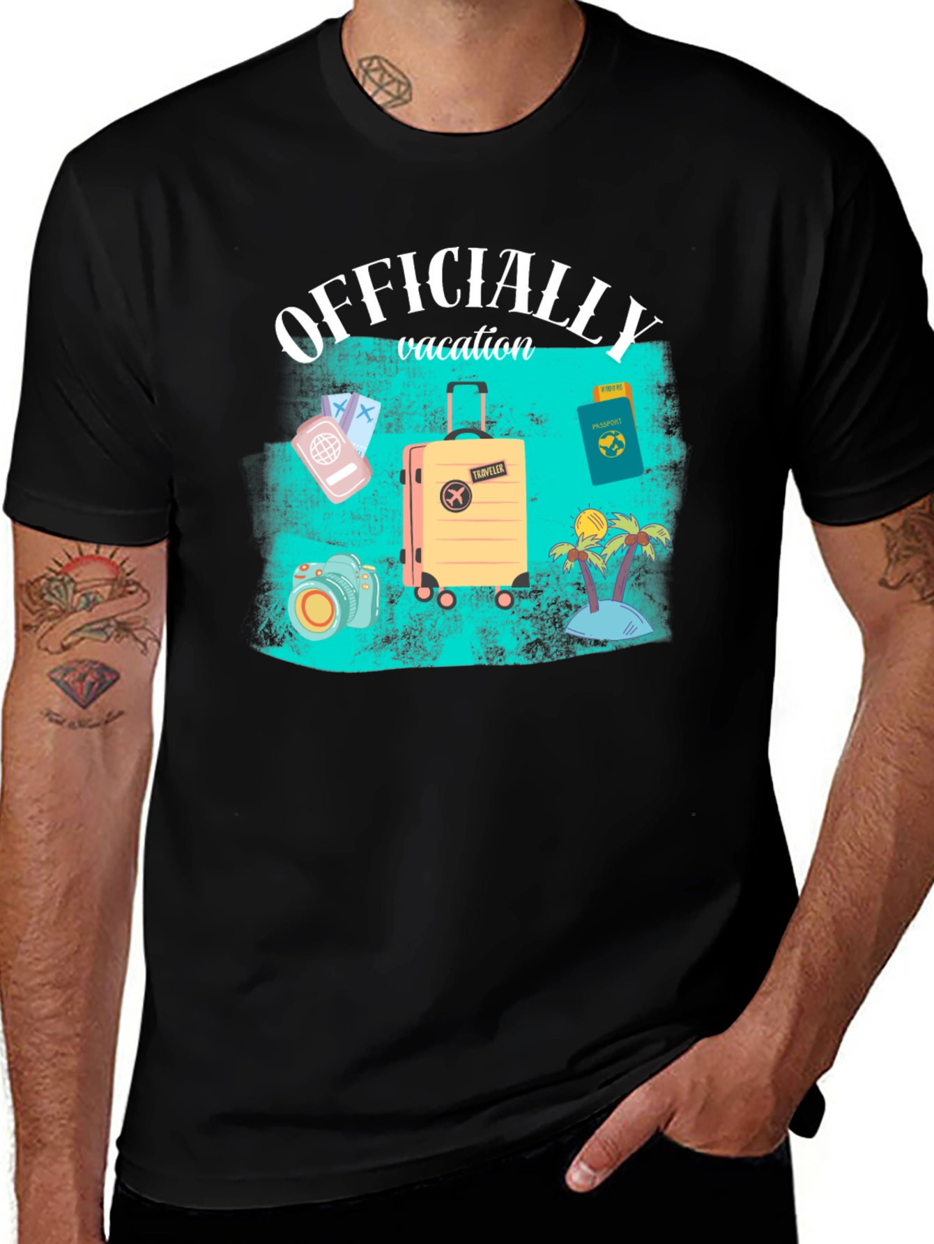 Officially Vacation Mode Graphic Tee - Black