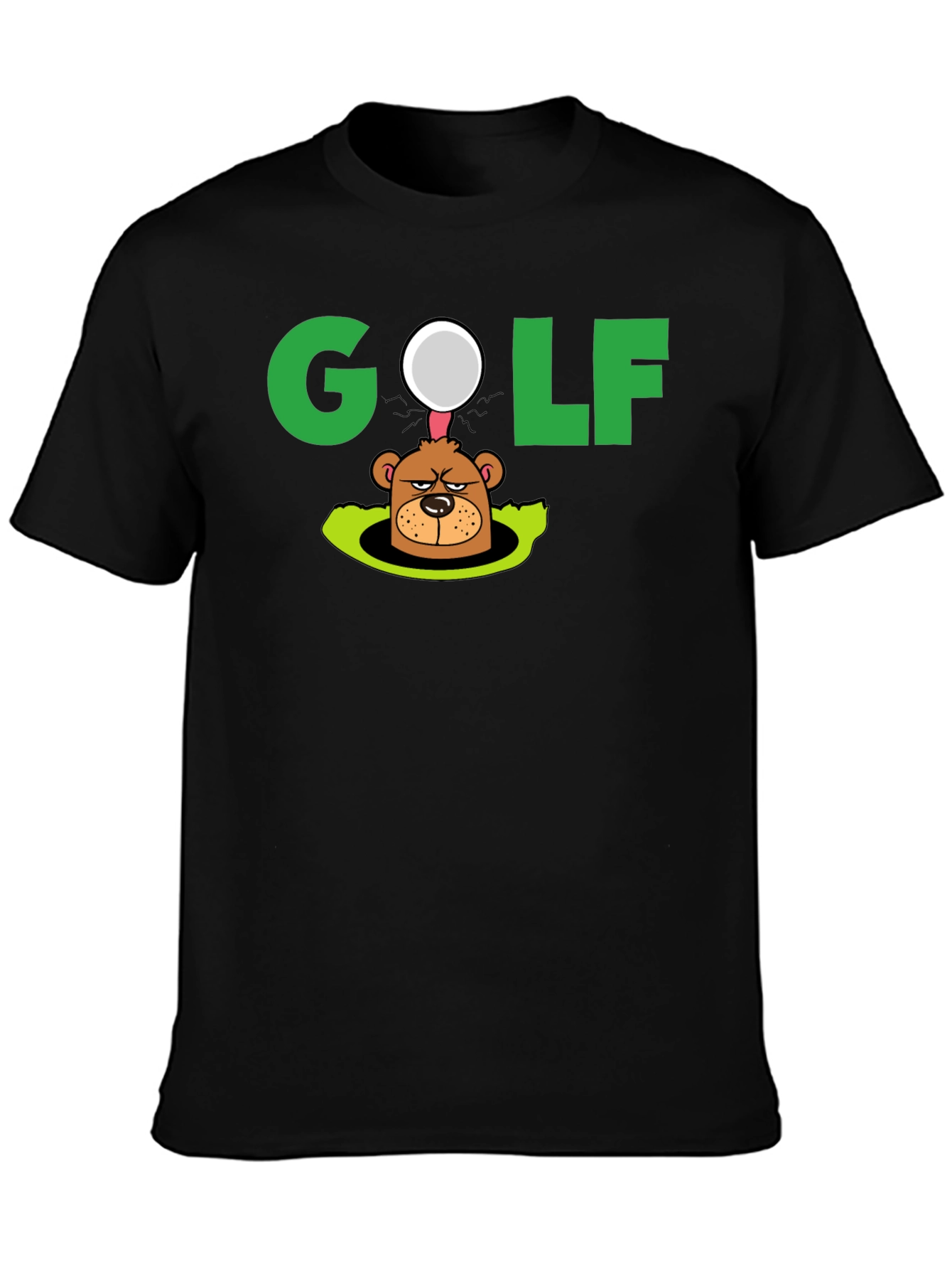 Golf Mole Cartoon Graphic T-Shirt