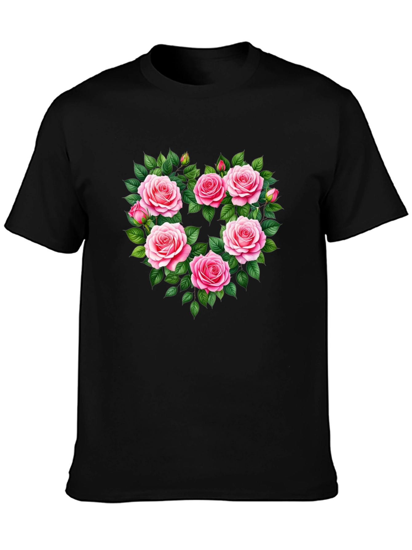 Floral Heart Graphic T-Shirt - Romantic Roses Tee