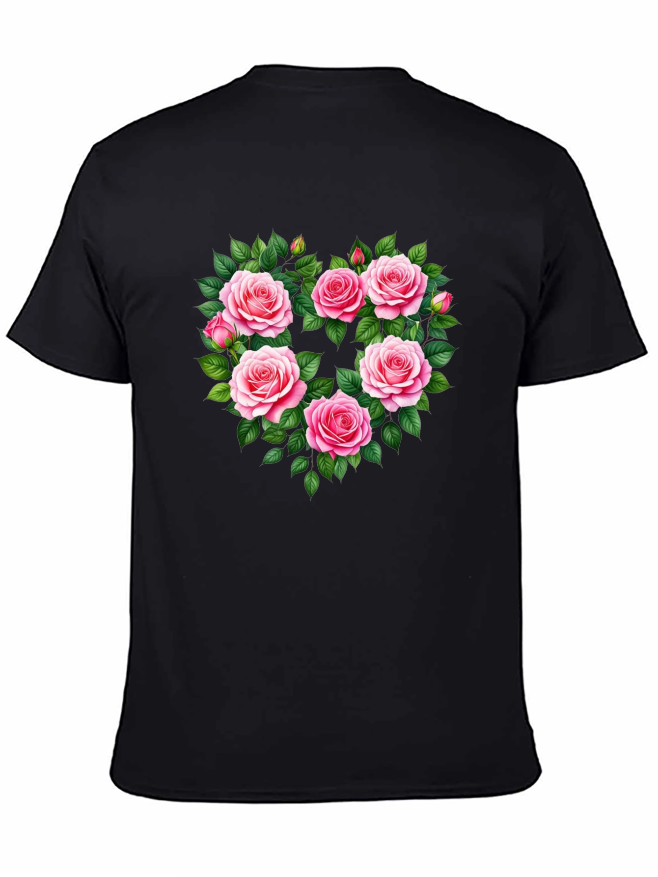 Floral Heart Graphic T-Shirt - Romantic Roses Tee