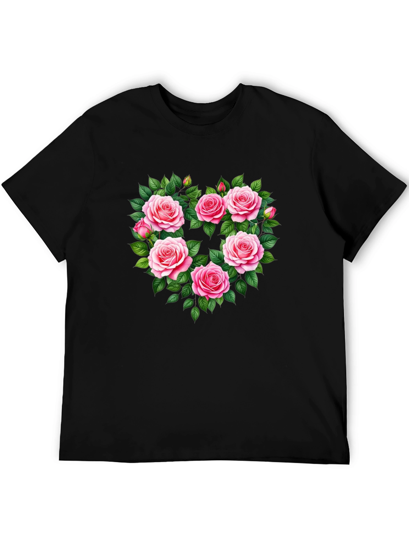 Floral Heart Graphic T-Shirt - Romantic Roses Tee