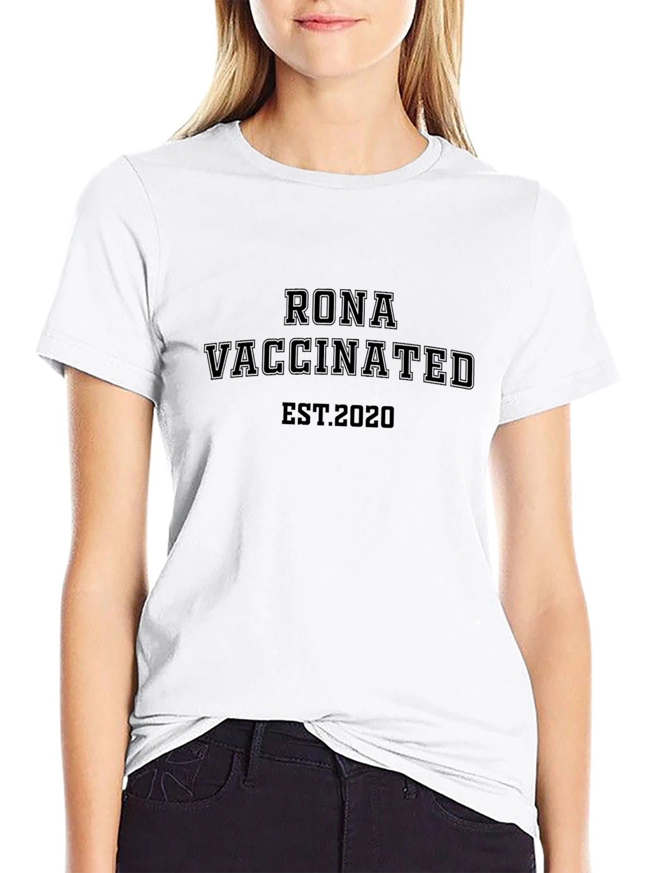 Rona Vaccinated Est. 2020 Black T-Shirt