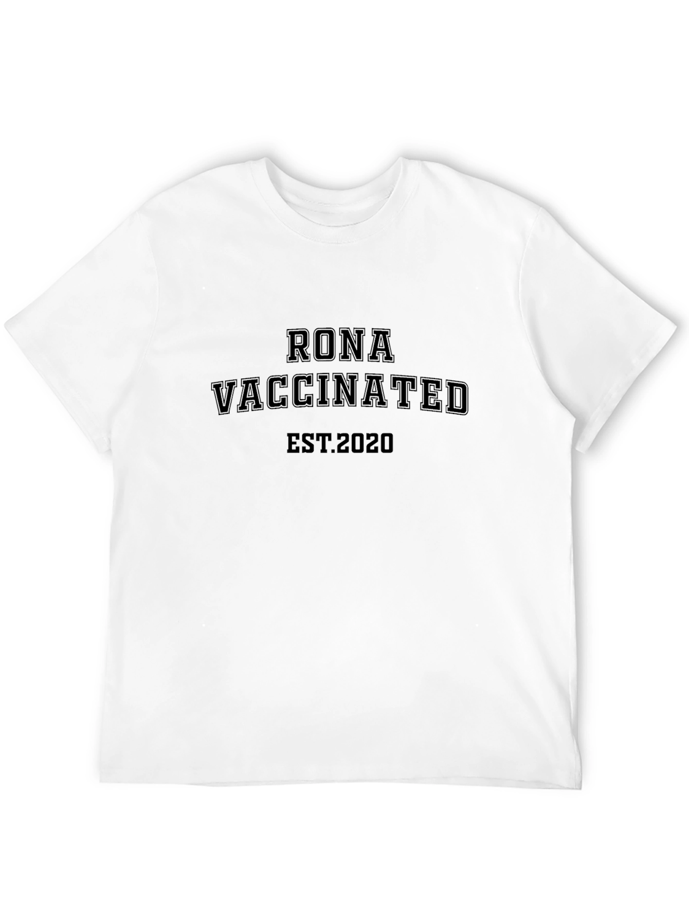 Rona Vaccinated Est. 2020 Black T-Shirt