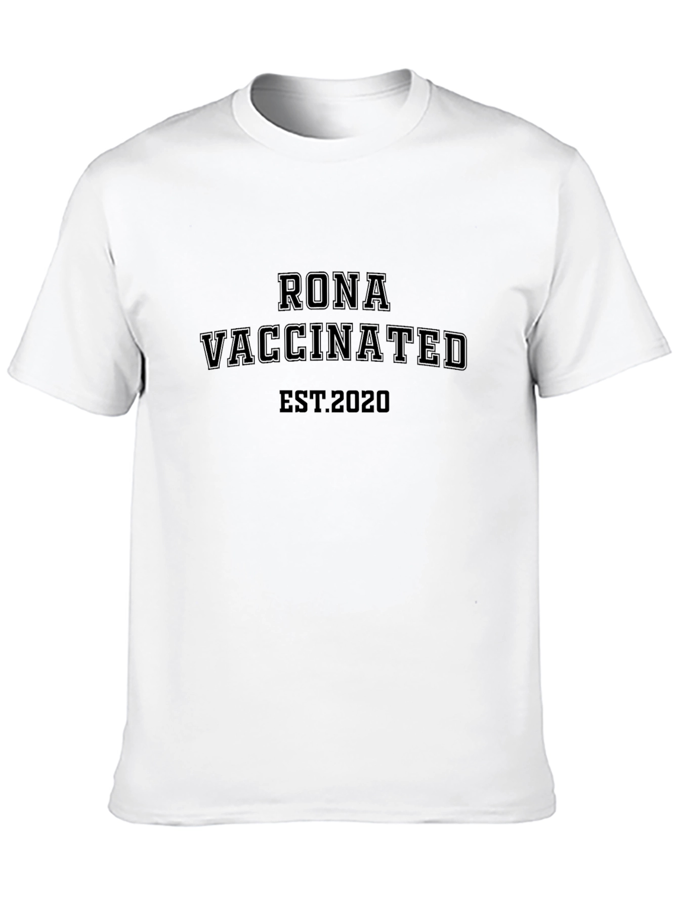 Rona Vaccinated Est. 2020 Black T-Shirt