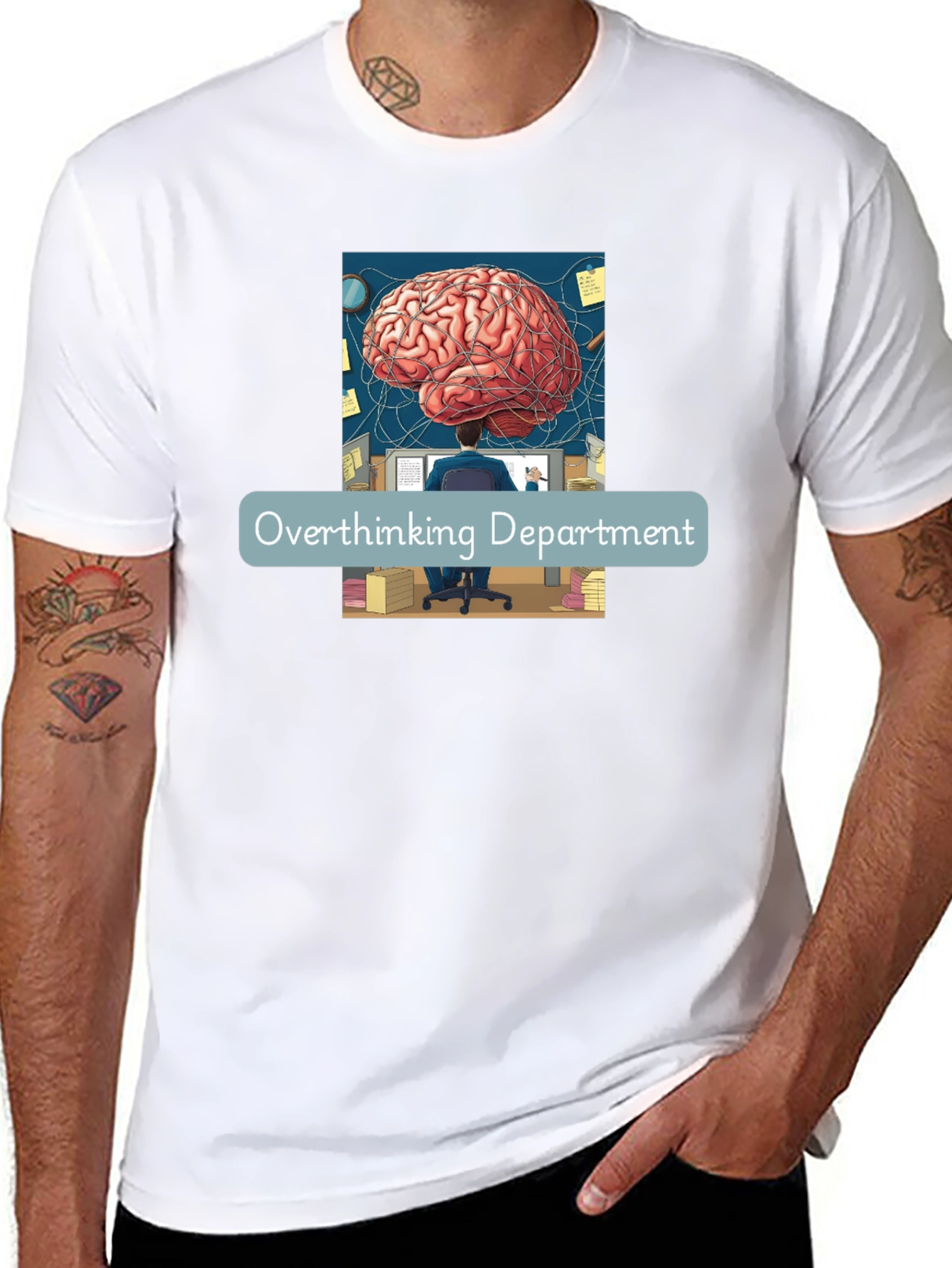Overthinking Department T-Shirt - Brain Power!