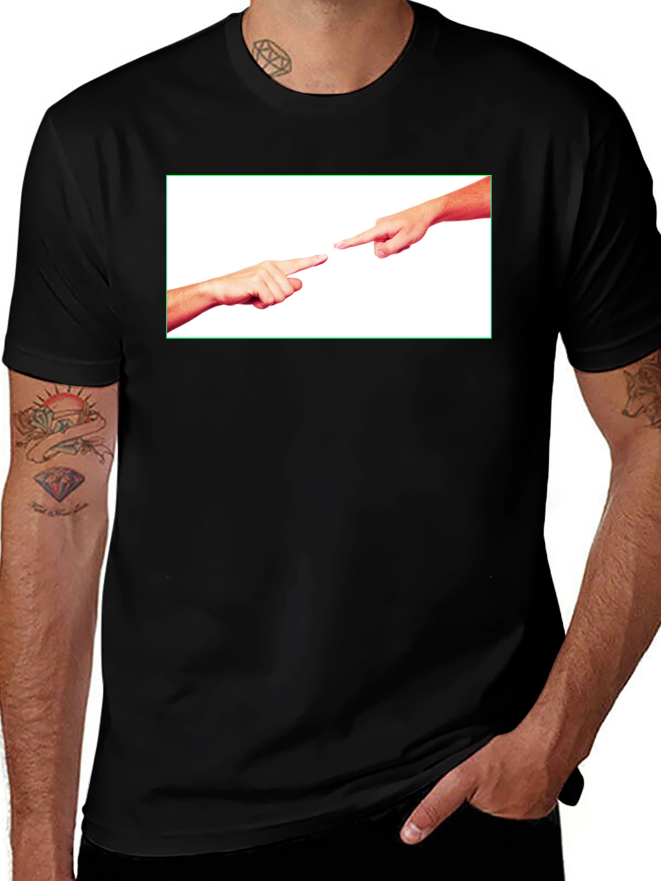 Creation of Adam Inspired Black Tee