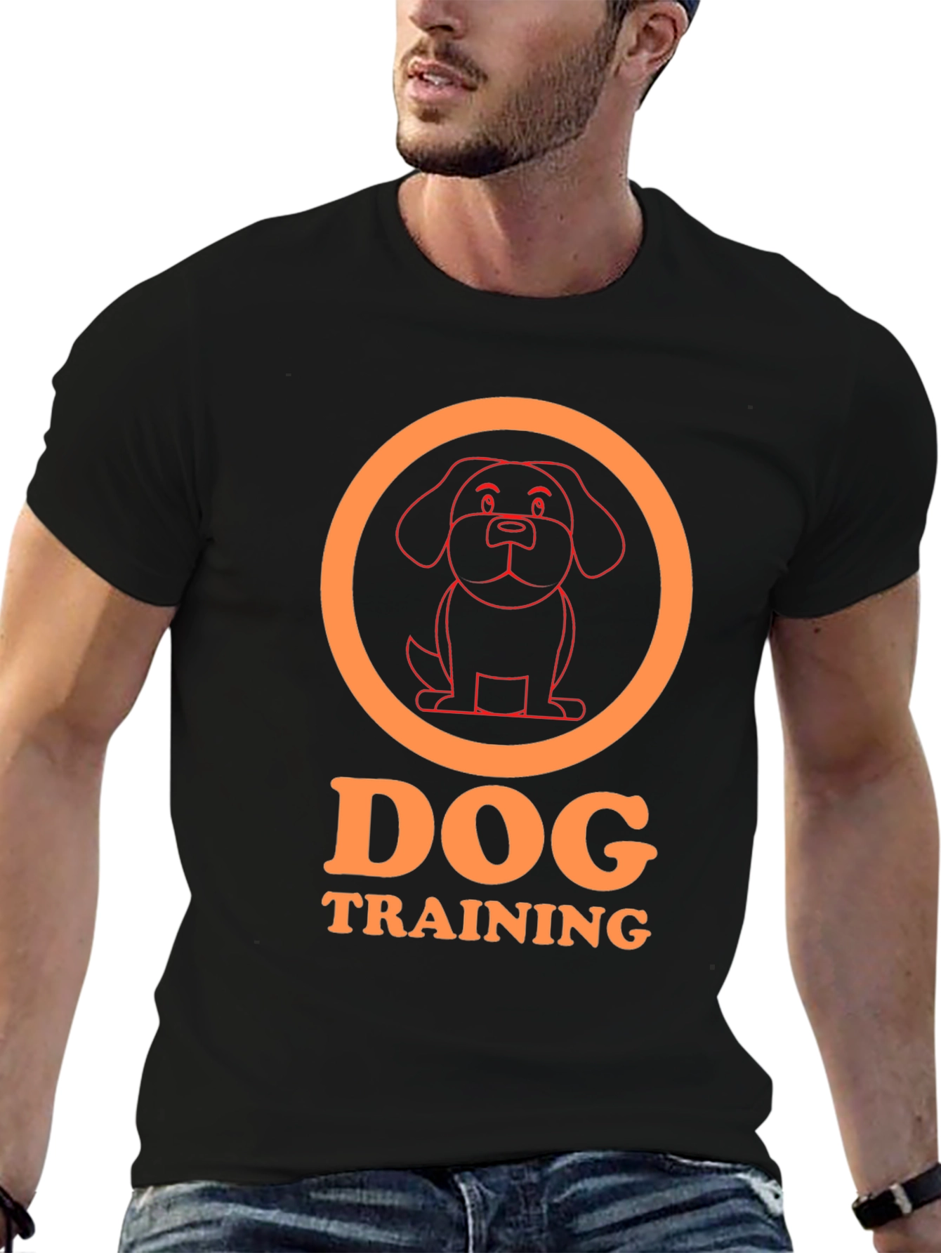 Dog Training Graphic T-Shirt - Black Cotton Tee
