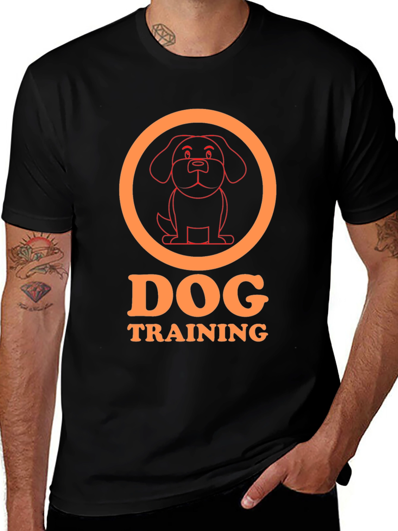 Dog Training Graphic T-Shirt - Black Cotton Tee