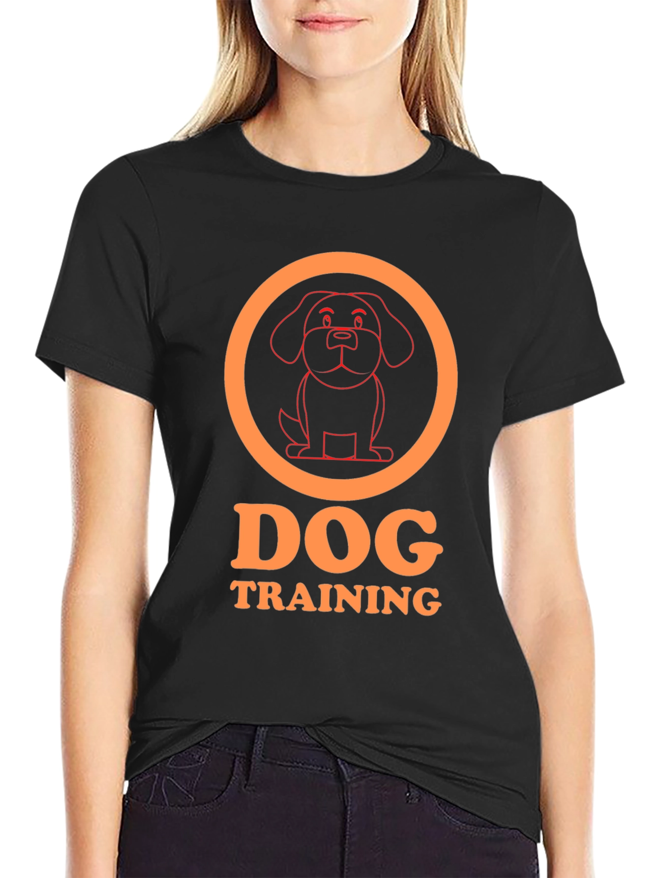 Dog Training Graphic T-Shirt - Black Cotton Tee