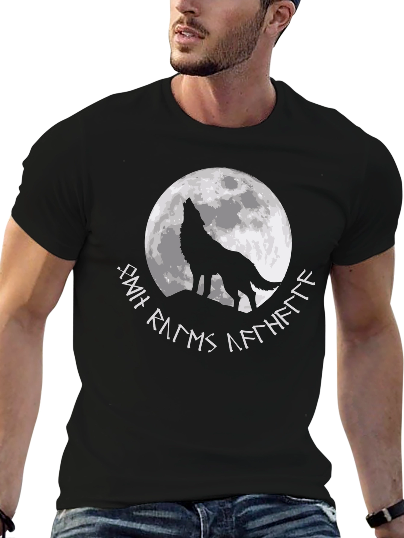 Wolf Howling at Moon Graphic Tee
