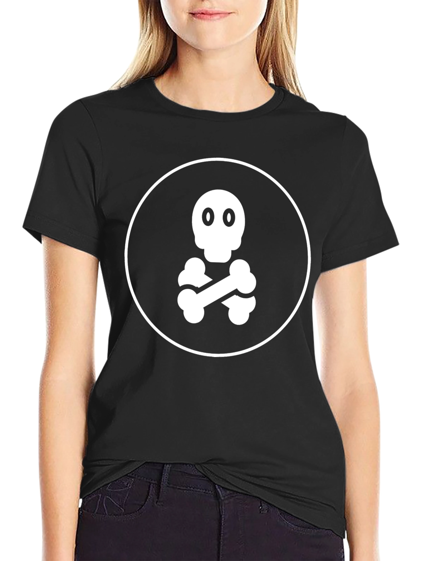 Skull & Crossbones Graphic Tee - Classic Black