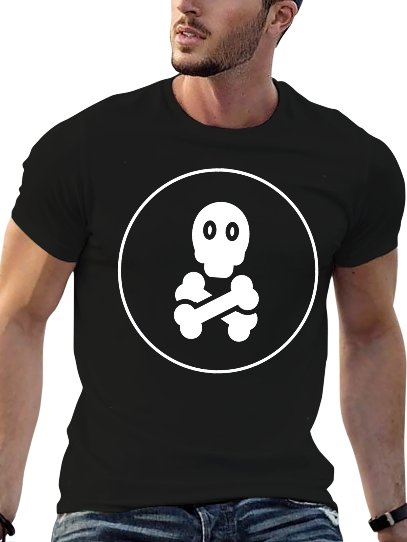 Skull & Crossbones Graphic Tee - Classic Black