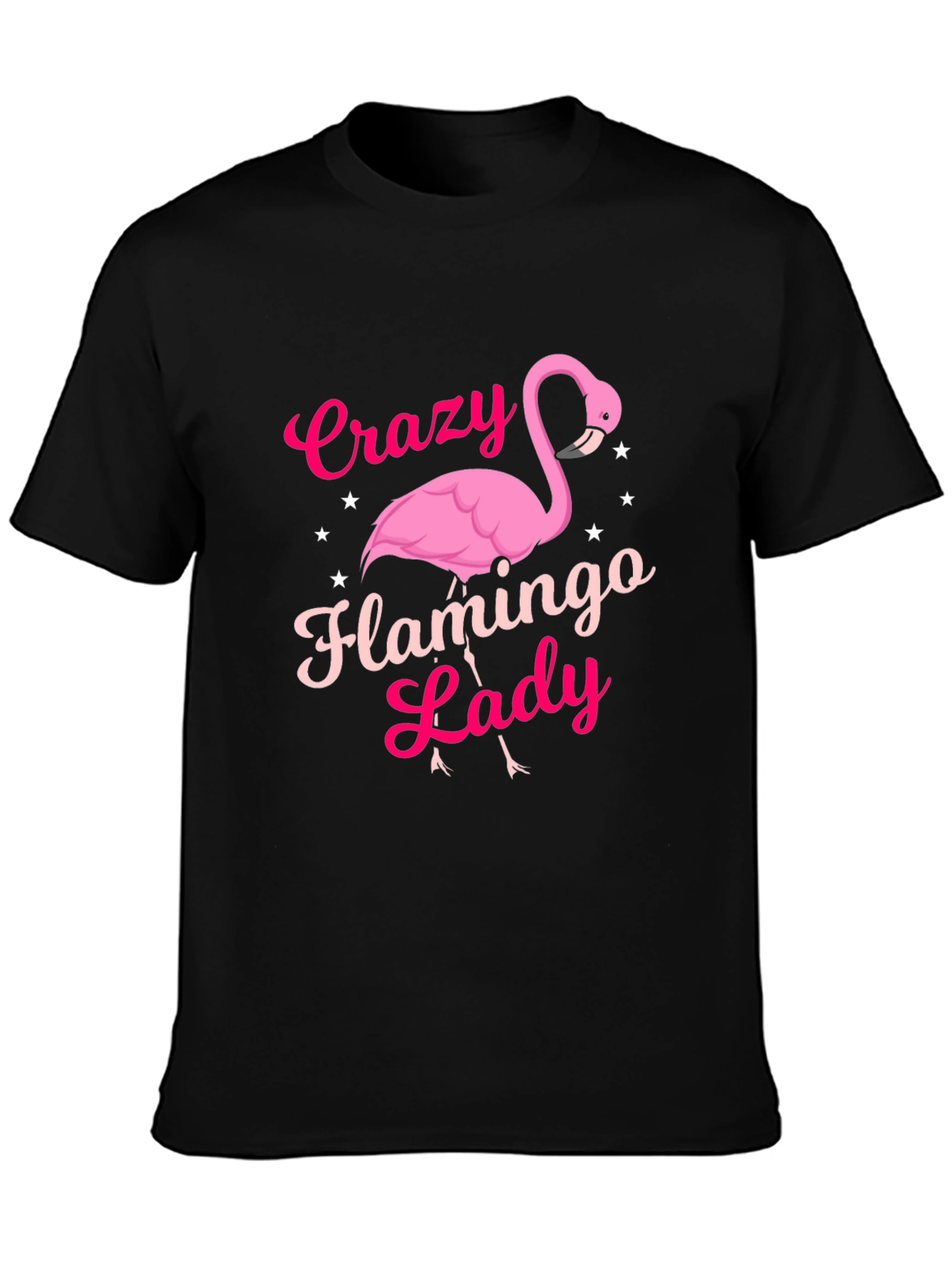 Crazy Flamingo Lady T-Shirt - Novelty Graphic Tee