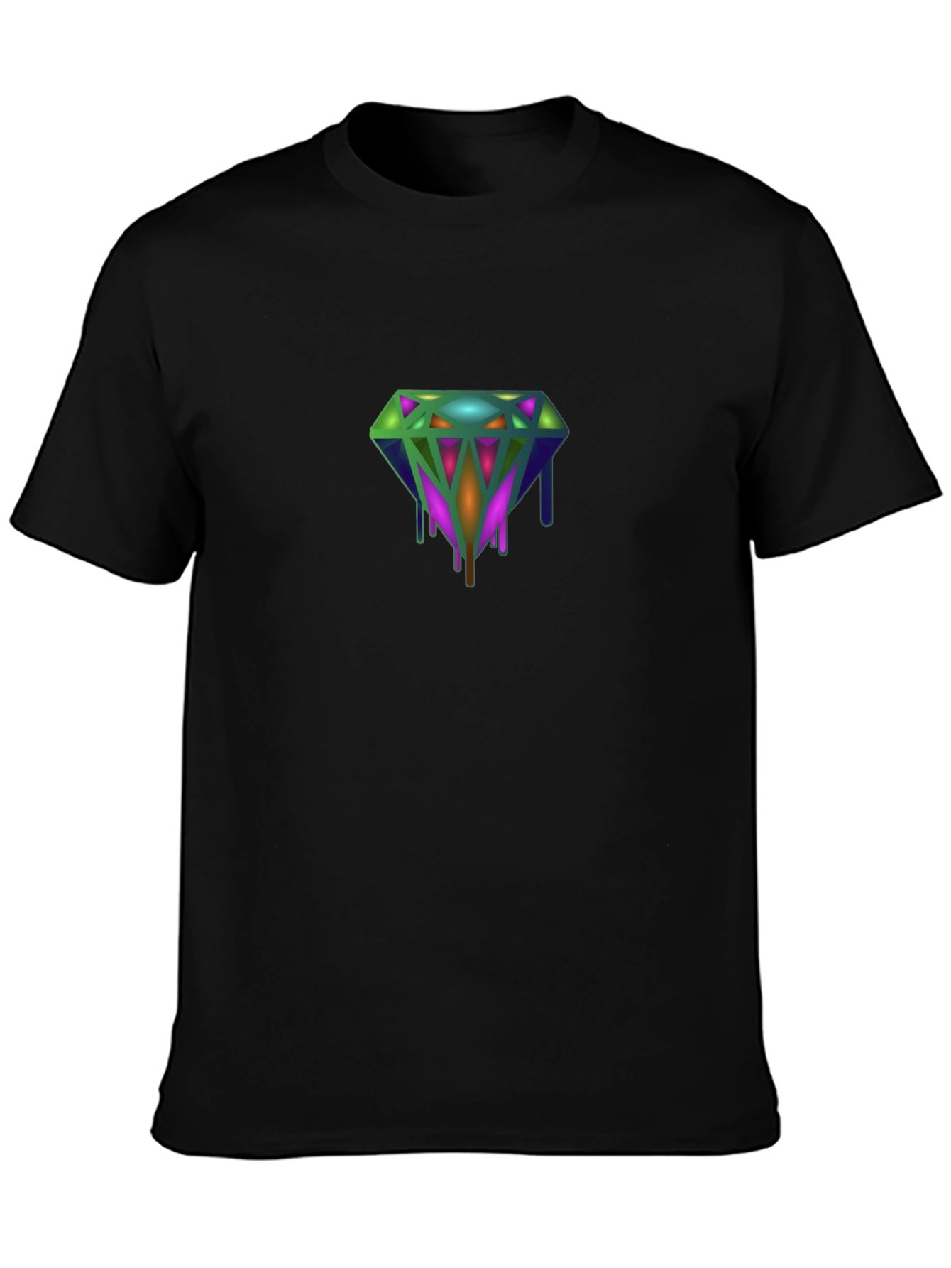 Dripping Diamond Graphic Tee - Modern Style