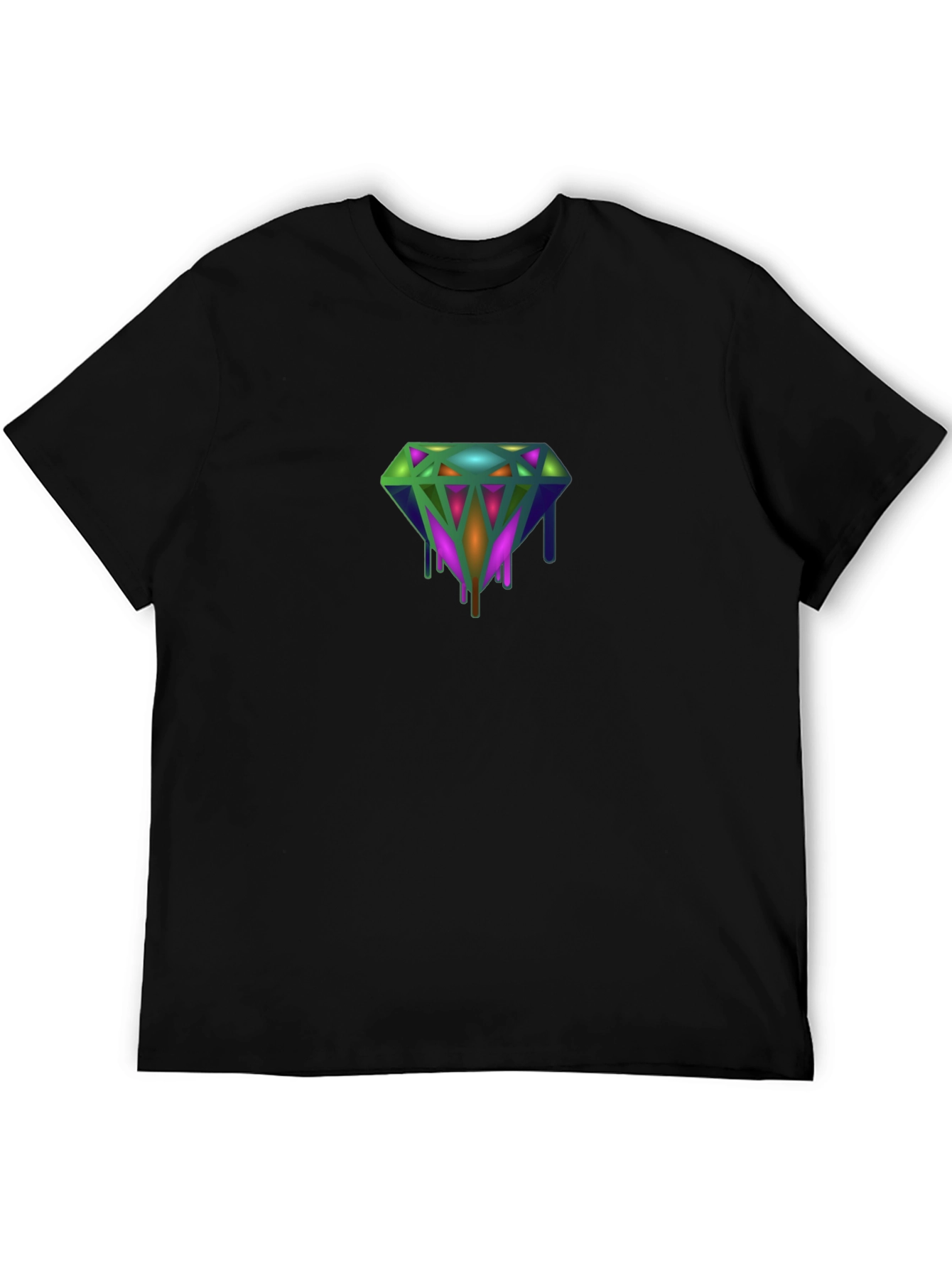 Dripping Diamond Graphic Tee - Modern Style