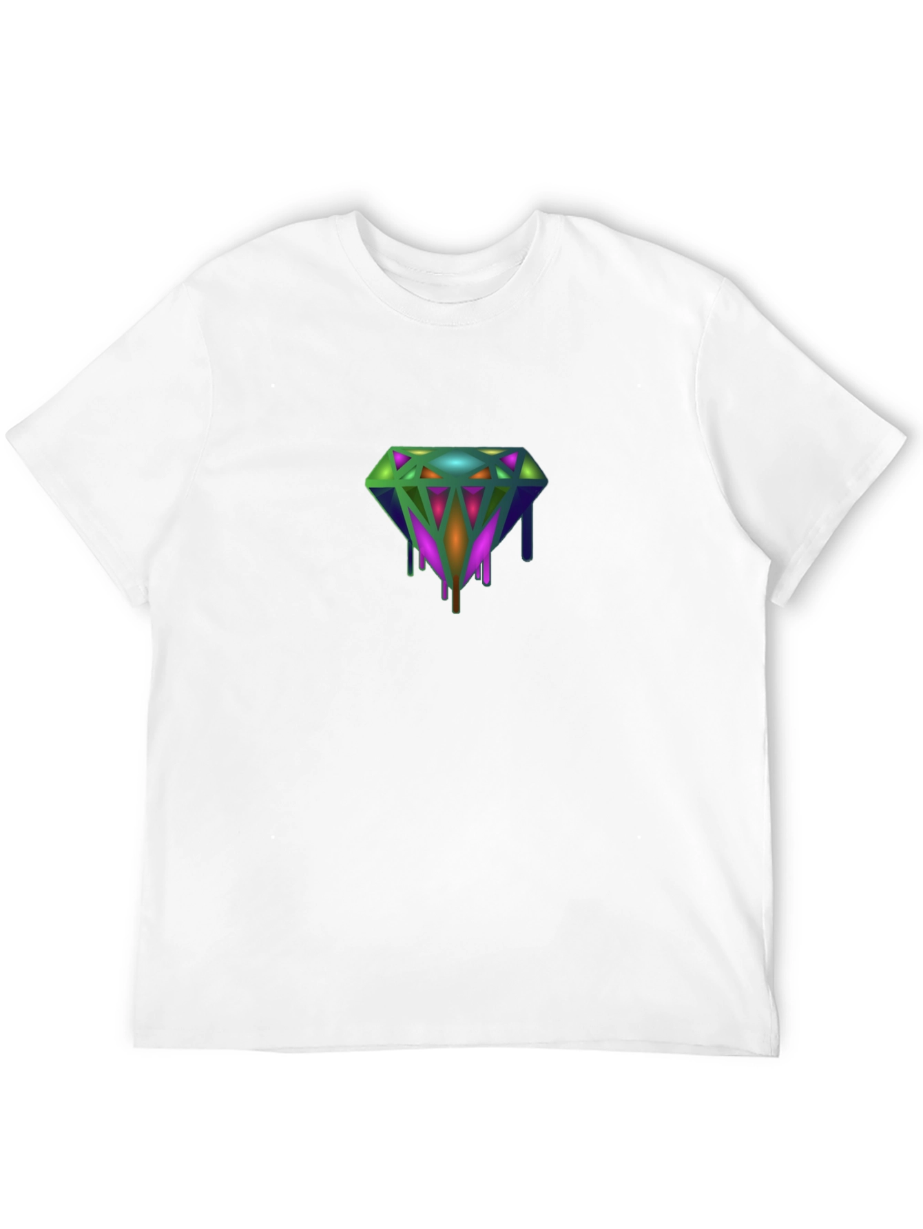 Dripping Diamond Graphic Tee - Modern Style