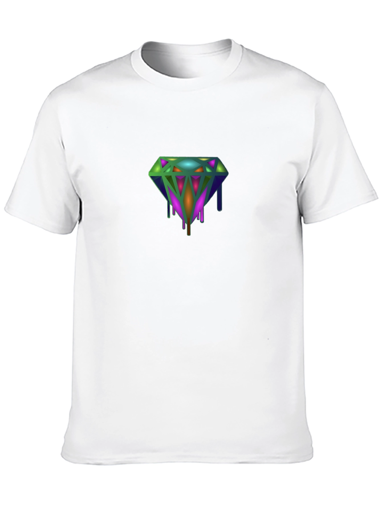 Dripping Diamond Graphic Tee - Modern Style