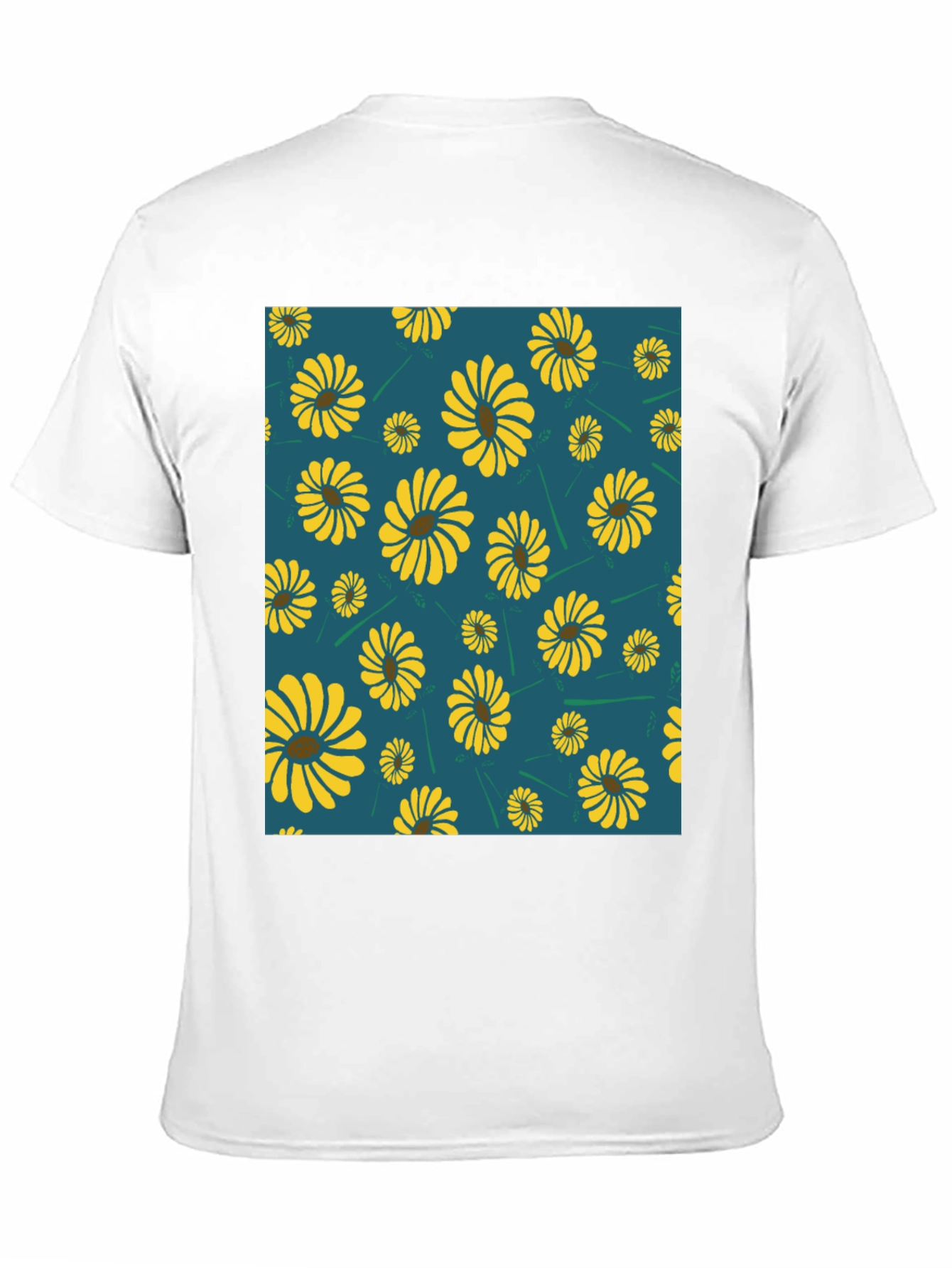 Sunflower Pattern Graphic Tee - Modern Casual Style