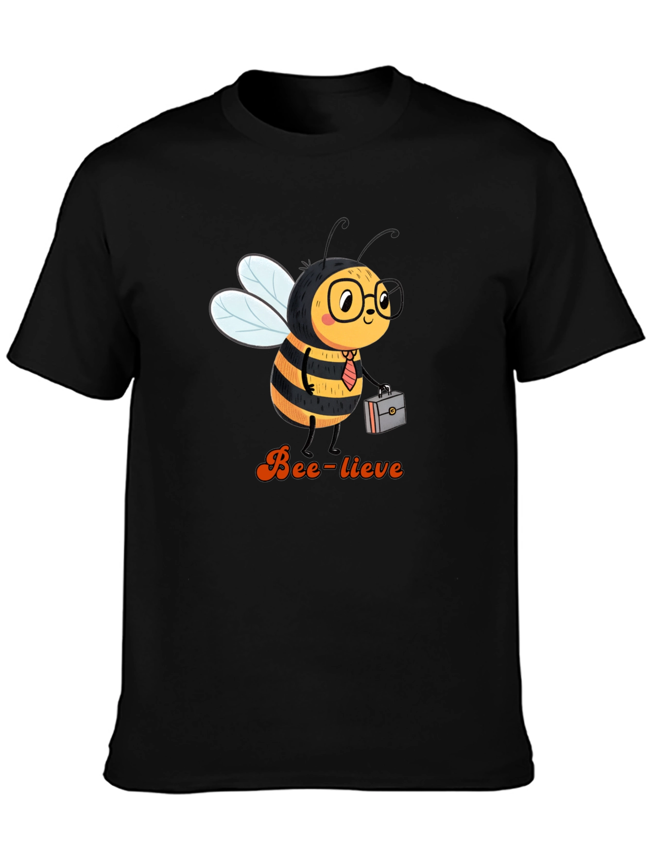 Bee-lieve Graphic Tee - Black Cotton T-Shirt