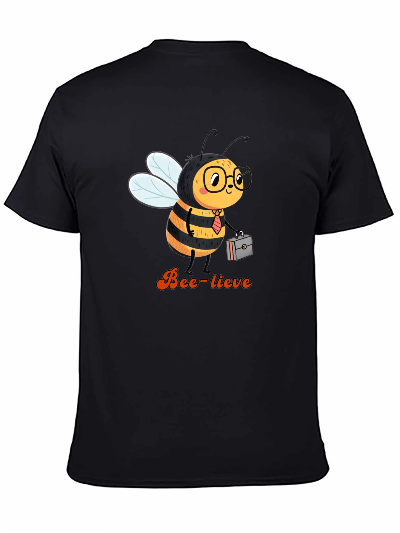 Bee-lieve Graphic Tee - Black Cotton T-Shirt